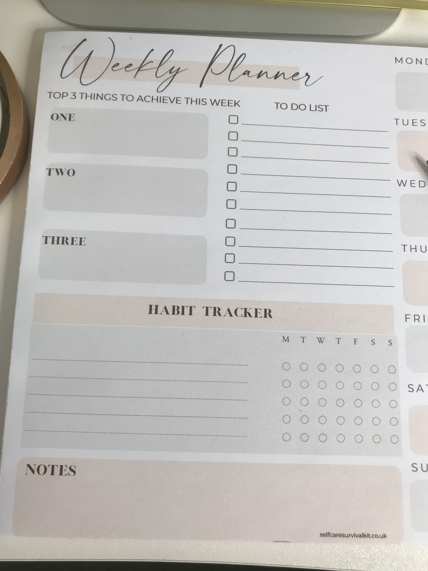 A4 Weekly Planner Pad Habit Tracker Schedule Agenda To Do List — Rachel ...