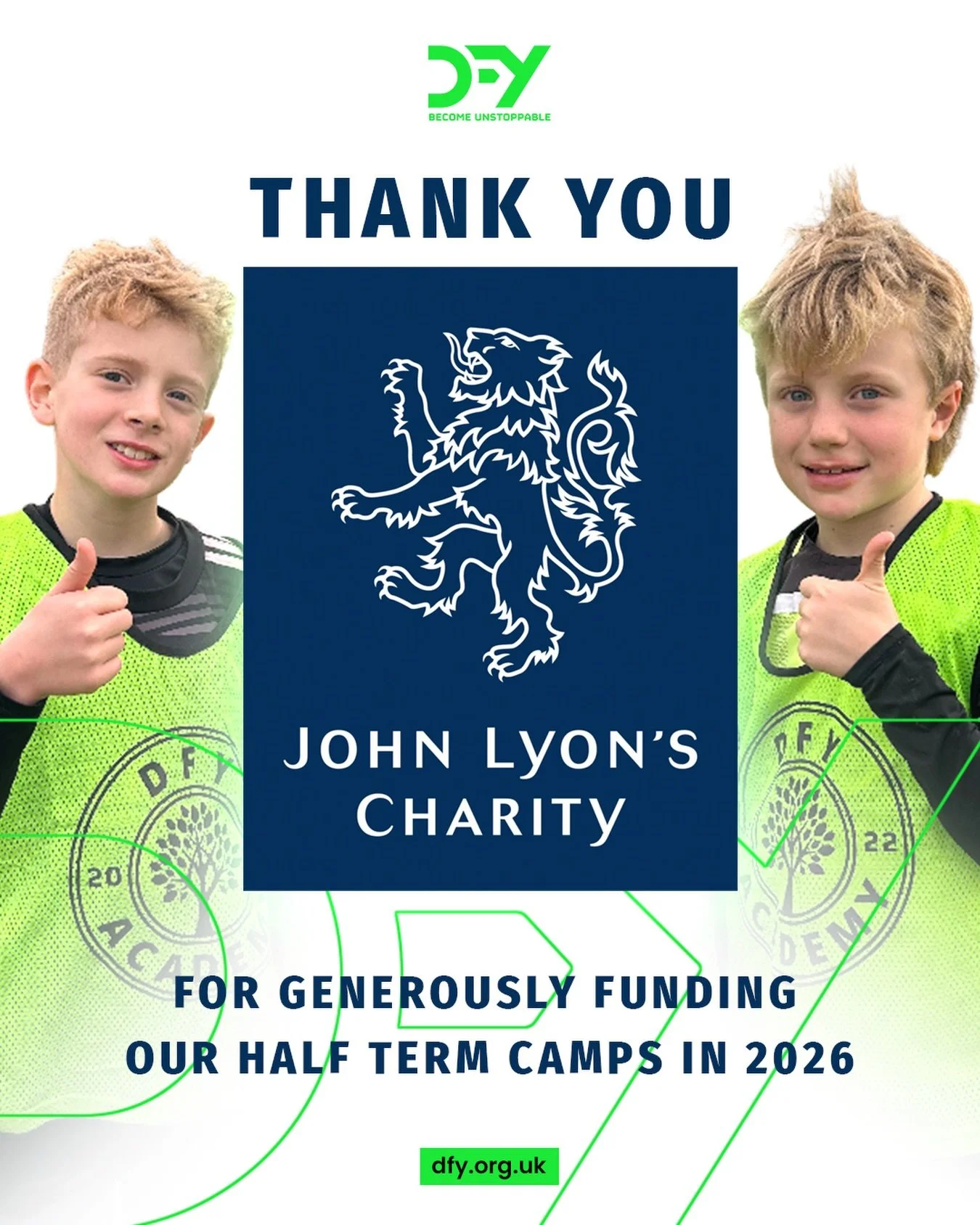 📣 Huge thanks to @johnlyonscharity whose funding enabled us to run brilliant football and basketball camps during the half terms this year.

There is usually limited funding available for half terms, but parents still need to work and children to be