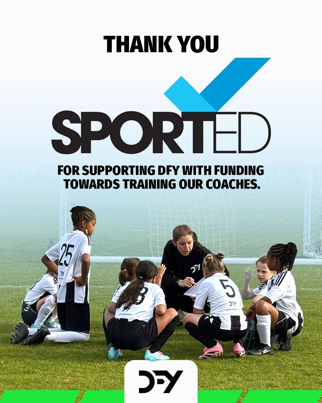 A big thank you to Sported for backing our female coaches with training and development.

Your support means more women are stepping into leadership roles, growing their skills and shaping what girls&rsquo; sport can look like in our communities.

Ev