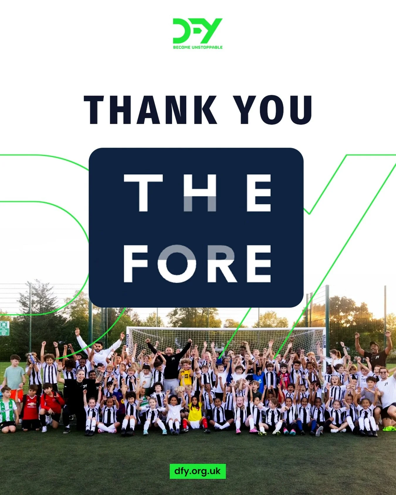 📣 Thank you to @theforeuk for backing DFY Sports.

We are incredibly grateful for this support. The Fore have just announced their 2025 Rising Stars cohort, selecting 12 exceptional grassroots charities across the UK who are creating innovative, com