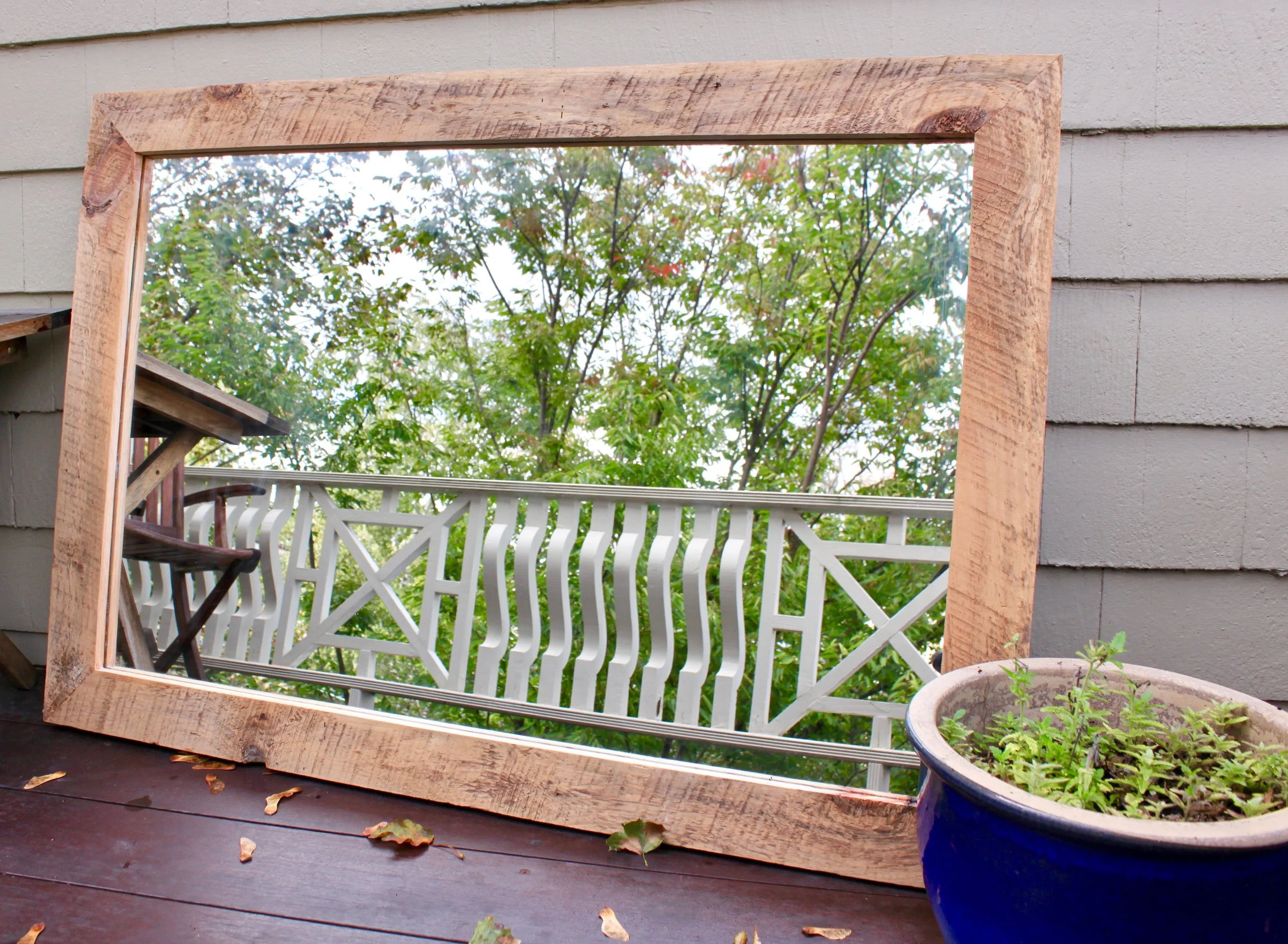 Large Reclaimed Wood Farmhouse Mirror
