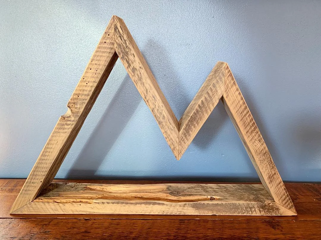 Rustic Reclaimed Wood Mountain Shelf