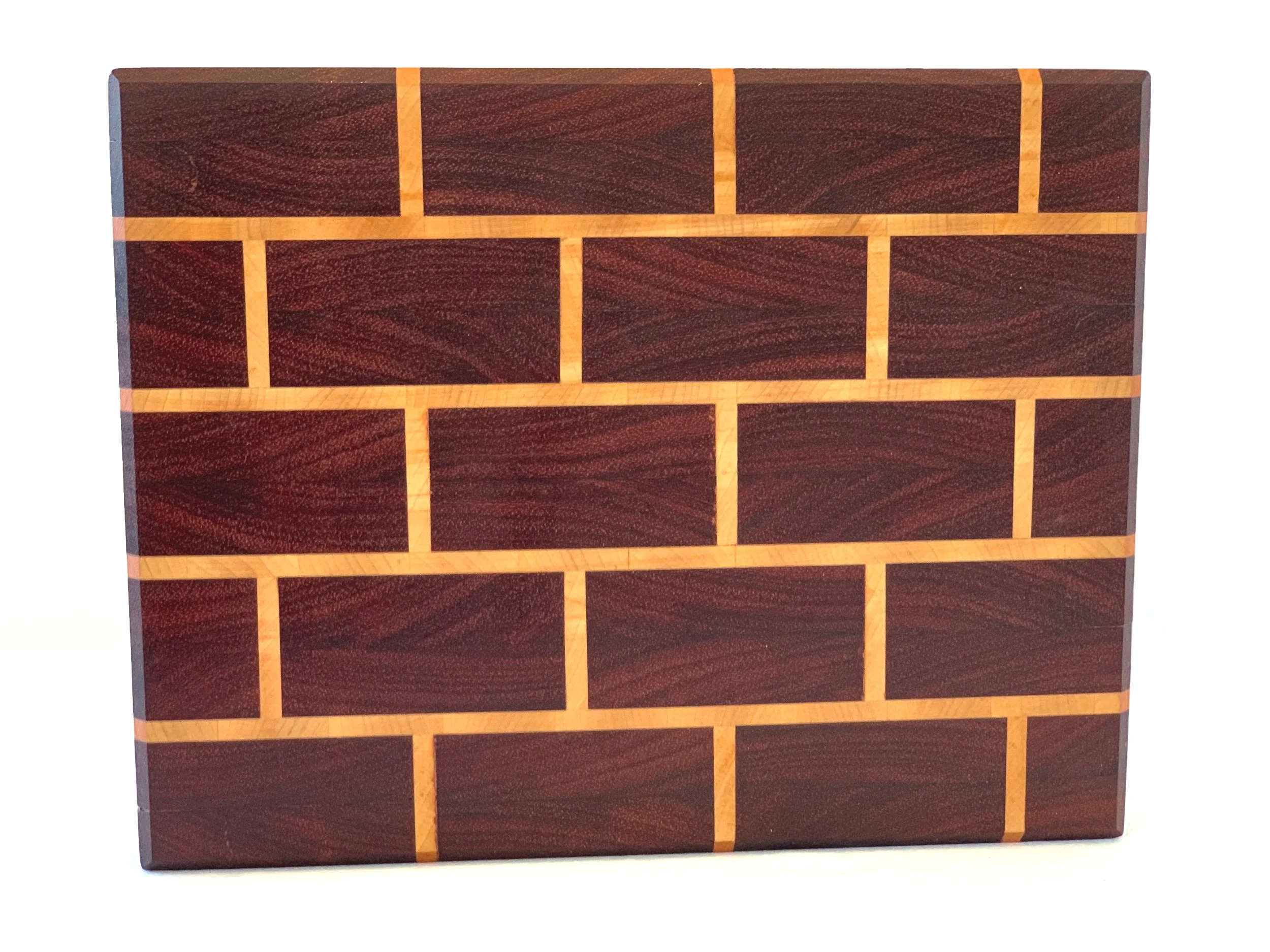 Brick Pattern Cutting Board - Padauk & Maple