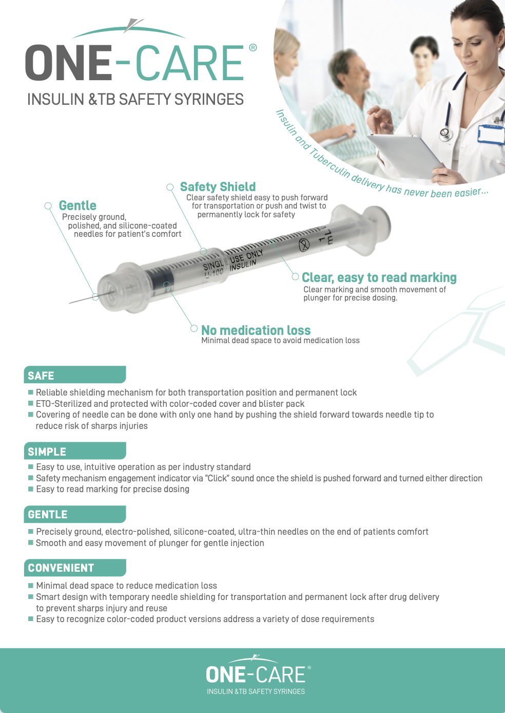 One-Care Insulin and TB Safety Syringes