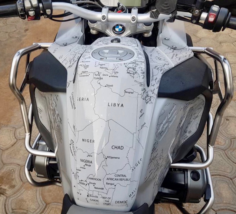 BMW R1200 1250 GS LC ADVENTURE 2014 Onwards BMW World Stickers and Decals Close Up Whole Stunning View Look Black Map Transparent Decals On White