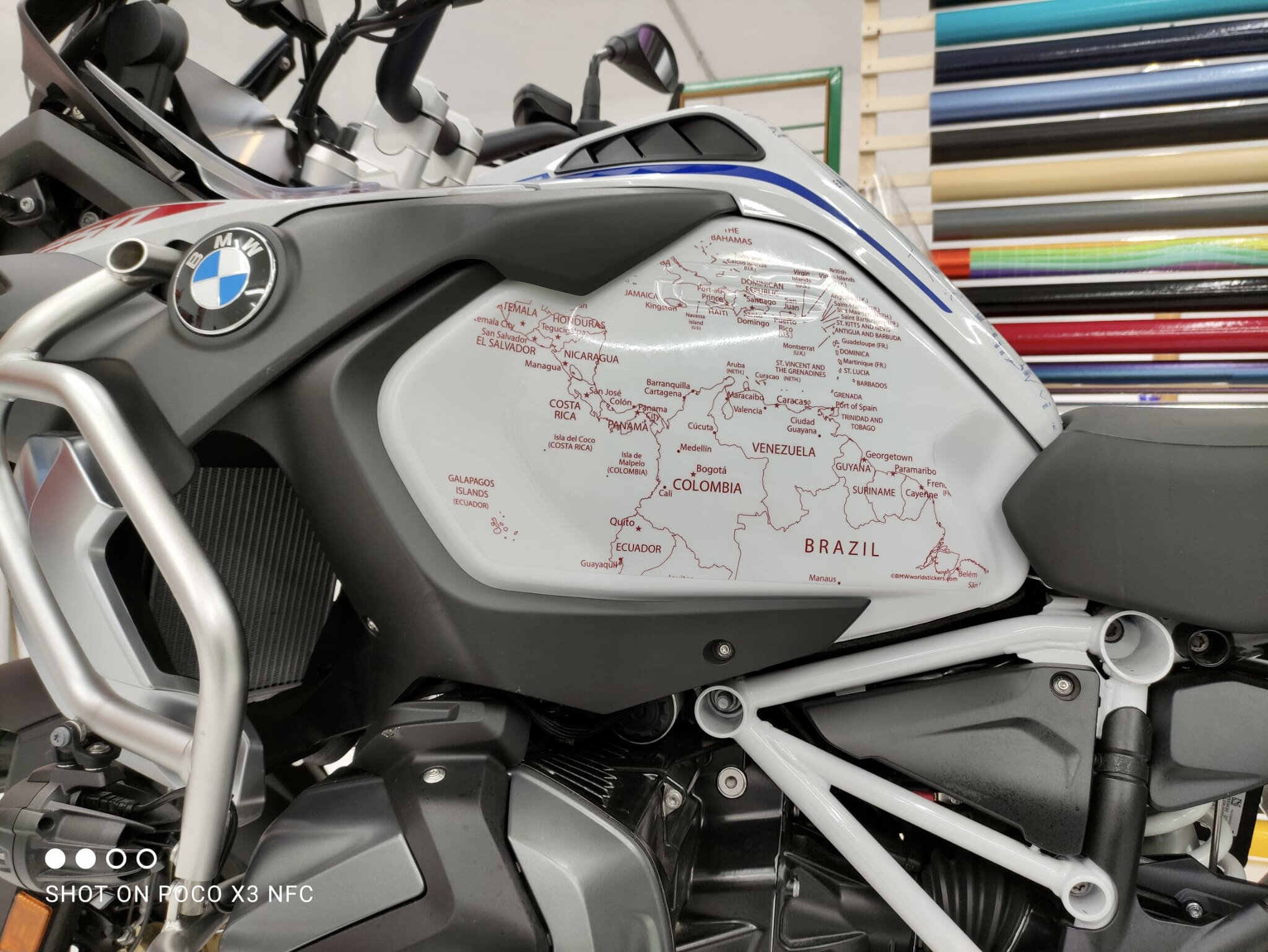 BMW R1250GS Adv Rallye Tank Map World Stickers Decals Graphics design by BMW World Stickers also offers Paint Protection Film, PPF