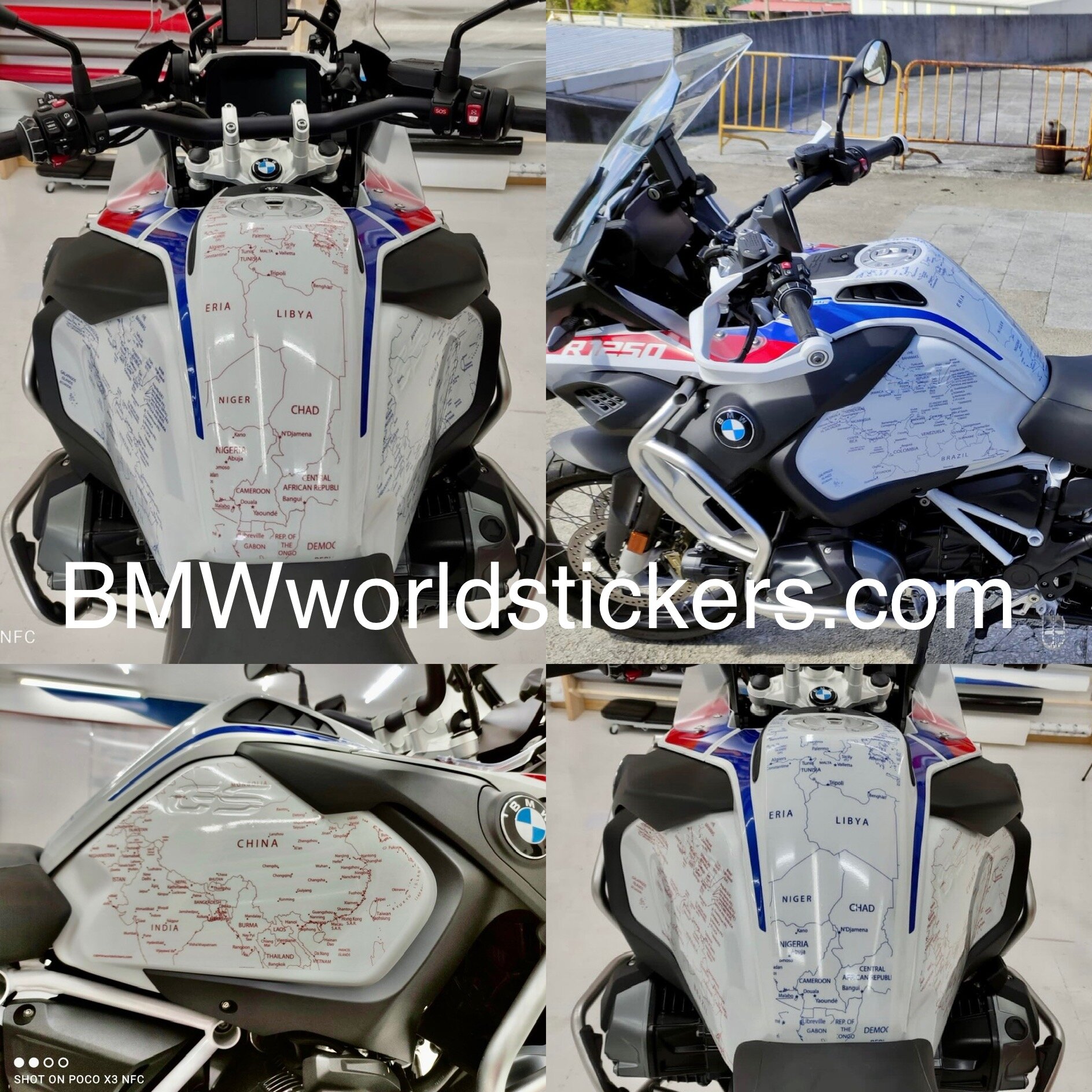 BMW R1250GS Adv Rallye Tank Map World Stickers Decals Graphics design by BMW World Stickers 