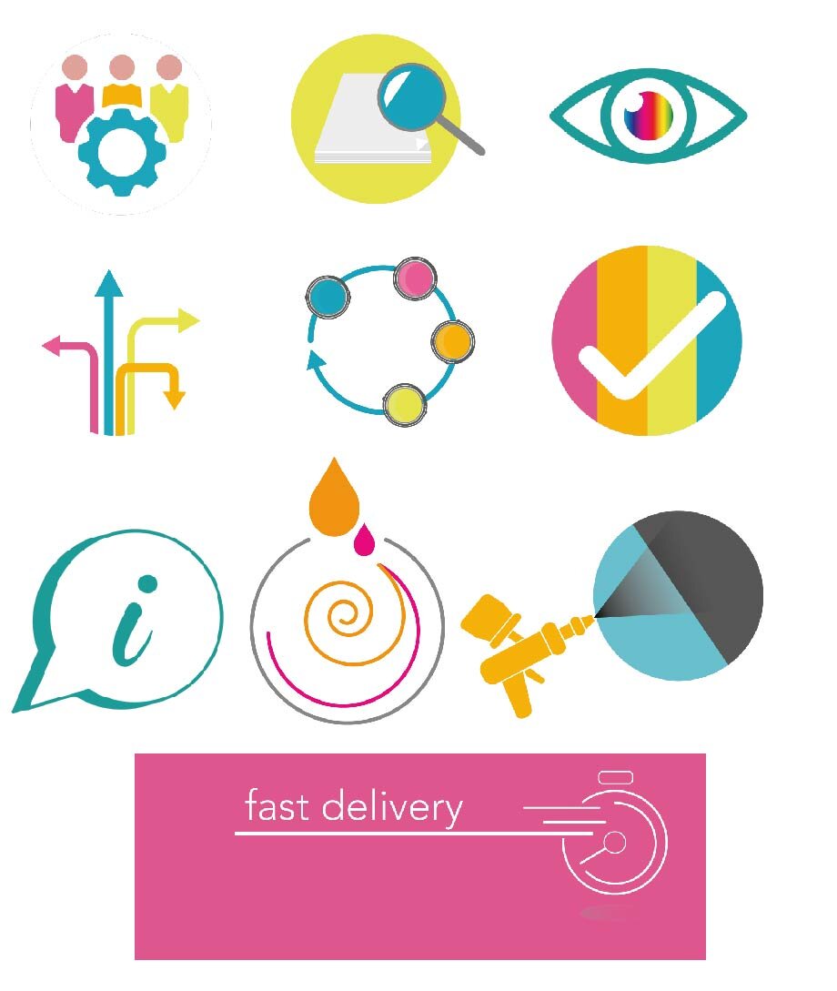 Hand drawn digital web icons.