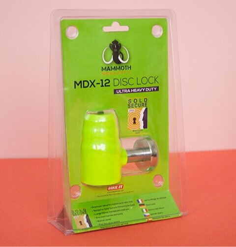 At Bike It International I designed various pieces of packaging, which were manufactured in China. Below: Mammoth Security Disc lock for a motorbike wheel, a small card for a silicone key-ring, and some card packaging for MotoGP. Following their sty