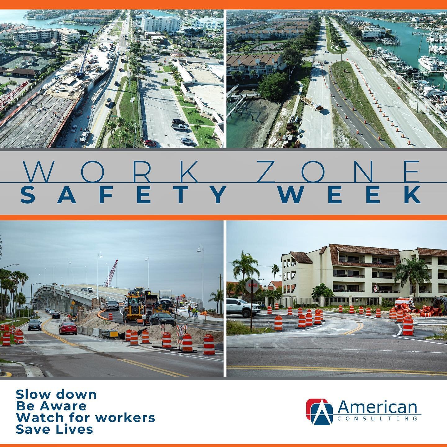 Save lives by slowing down through work zones! Put your phone down. Be aware. Be safe for yourself and others driving and working on the road. 
.
.
.
.
#besafe #watchforworkers #constructionsafety #fdot #safetyfirst #workzonesafety