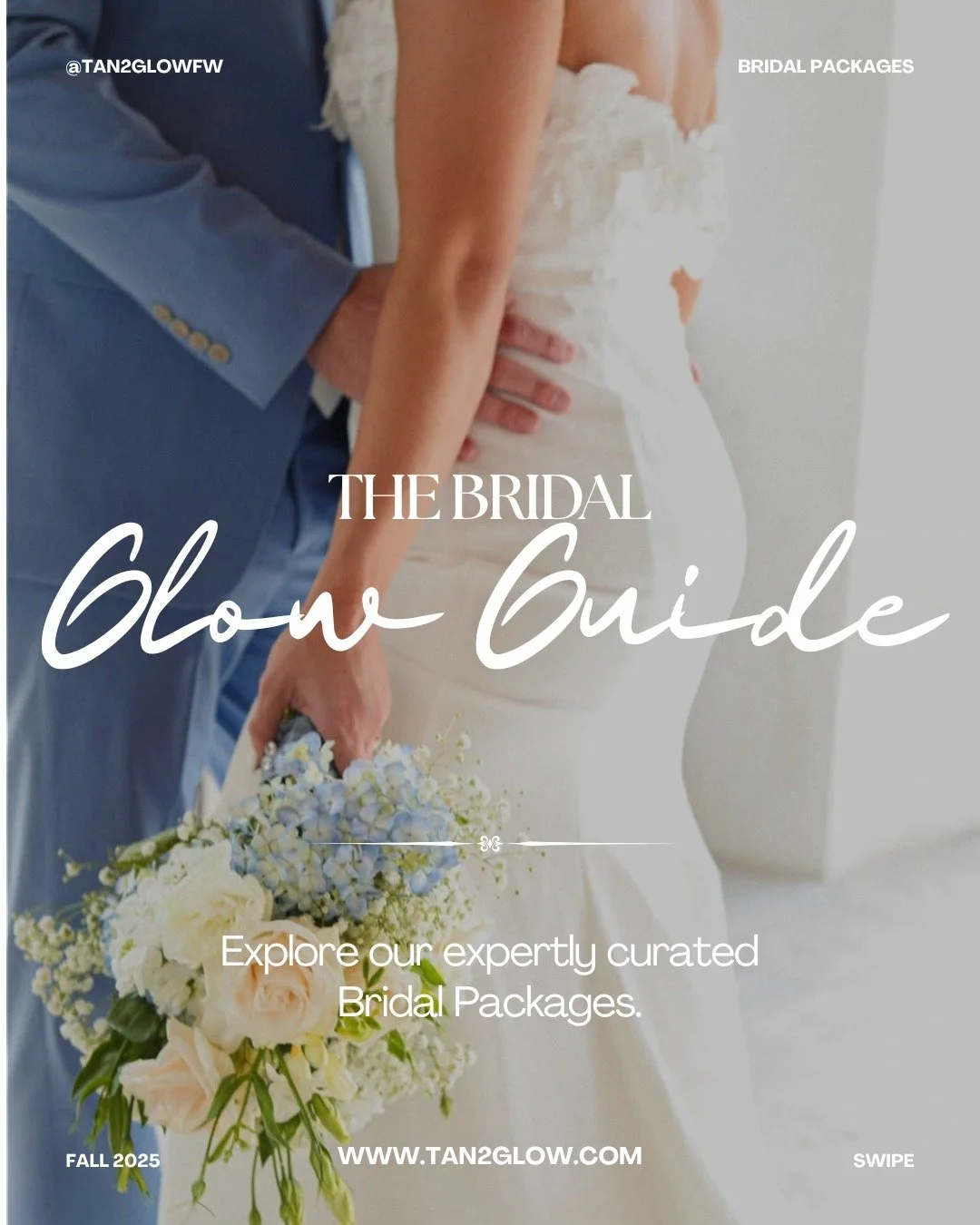 Are you getting married in 2026? (Or even late 2025?) 💍

Our Bridal Packages will ensure you're bronzed and glowing for all your bridal festivities. ✨

⏩ Our Blushing Bride Package gives you 2 signature tans. 
⏩ Our Bombshell Bride Package offers 3 