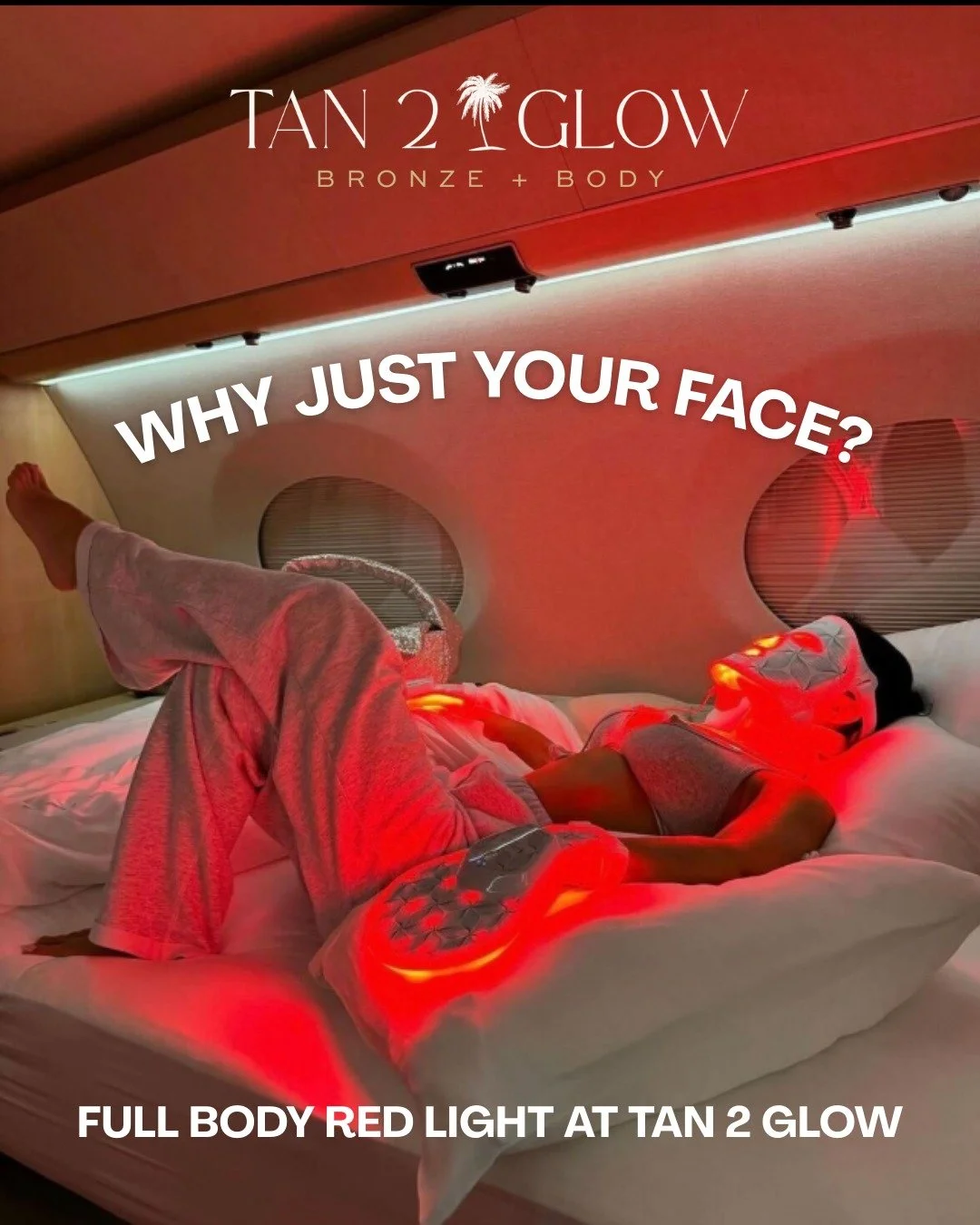 Red light masks: trendy ➡️ Red light beds: THAT girl energy ✨

Same benefits (collagen, skin healing, inflammation reduction) but make it full coverage.

12 minutes. Glow everywhere.

This is your sign to try it 👇

💌: tan2glow.com

📸: @kimkardashi