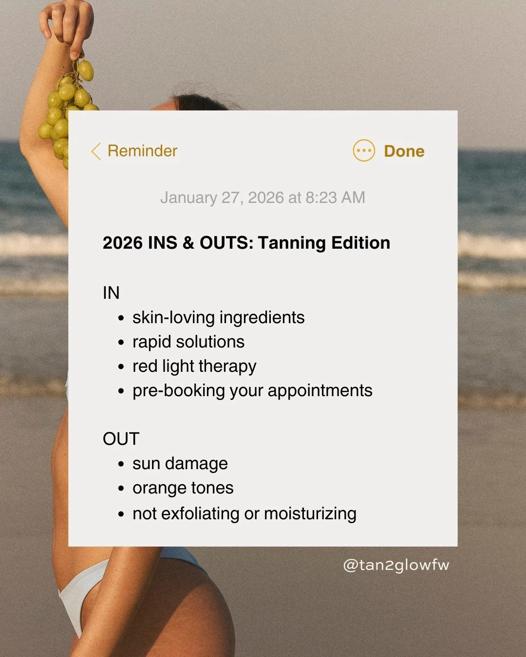 As experts in the sunless tanning industry, here's what we're predicting is staying in &mdash;and what's heading out&mdash;in 2026. 

Essentially, we're leaving orange, streaky tans behind and manifesting gorgeous glows all year long. Who's with us? 