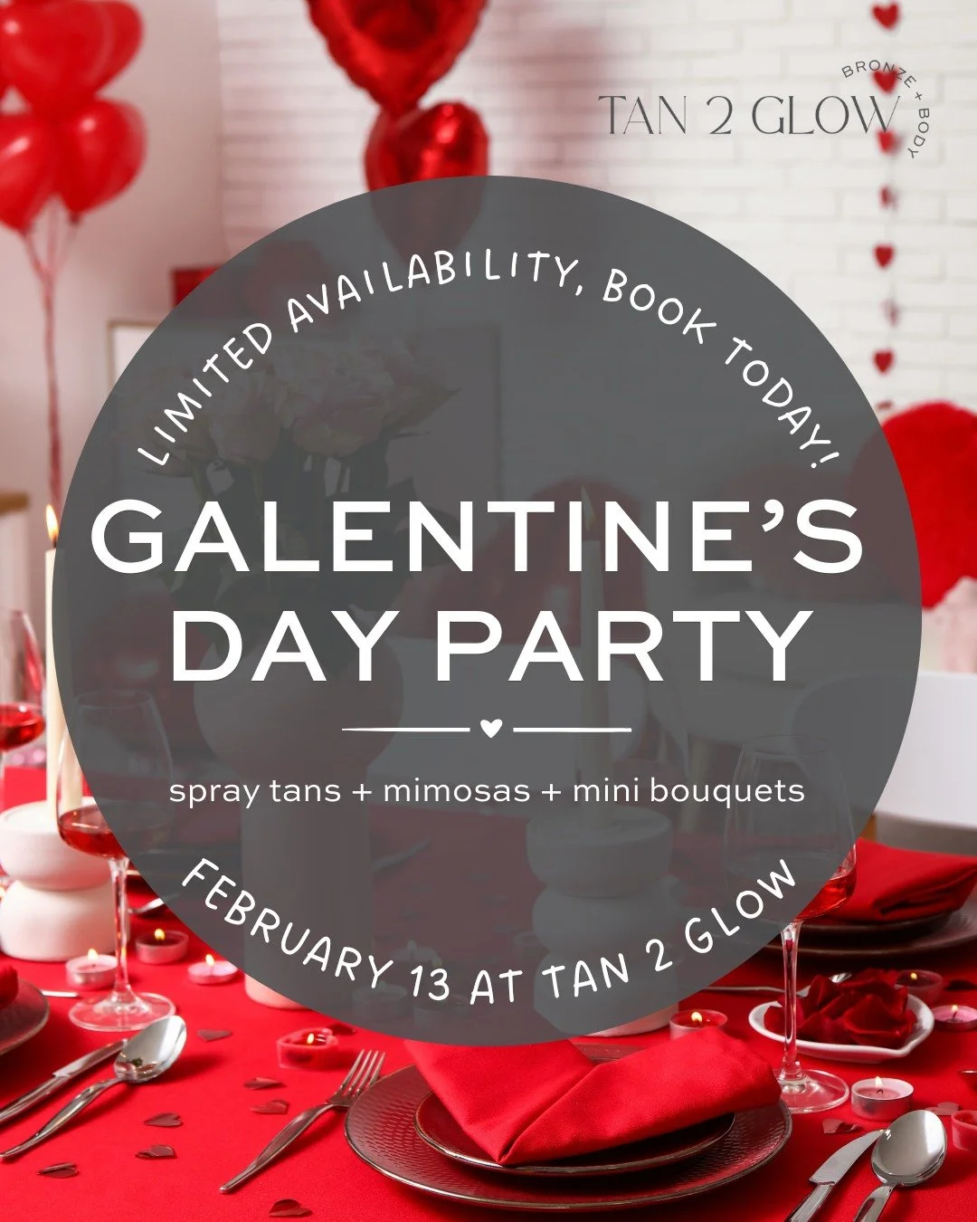 This Friday is Galentine's Day &amp; we're celebrating YOU! 🥂💐

Every appointment on February 13th comes with a complimentary mimosa &amp; a mini bouquet from our flower bar. Get your glow, sip some bubbly, pick your flowers. 😉

Spots are limited 
