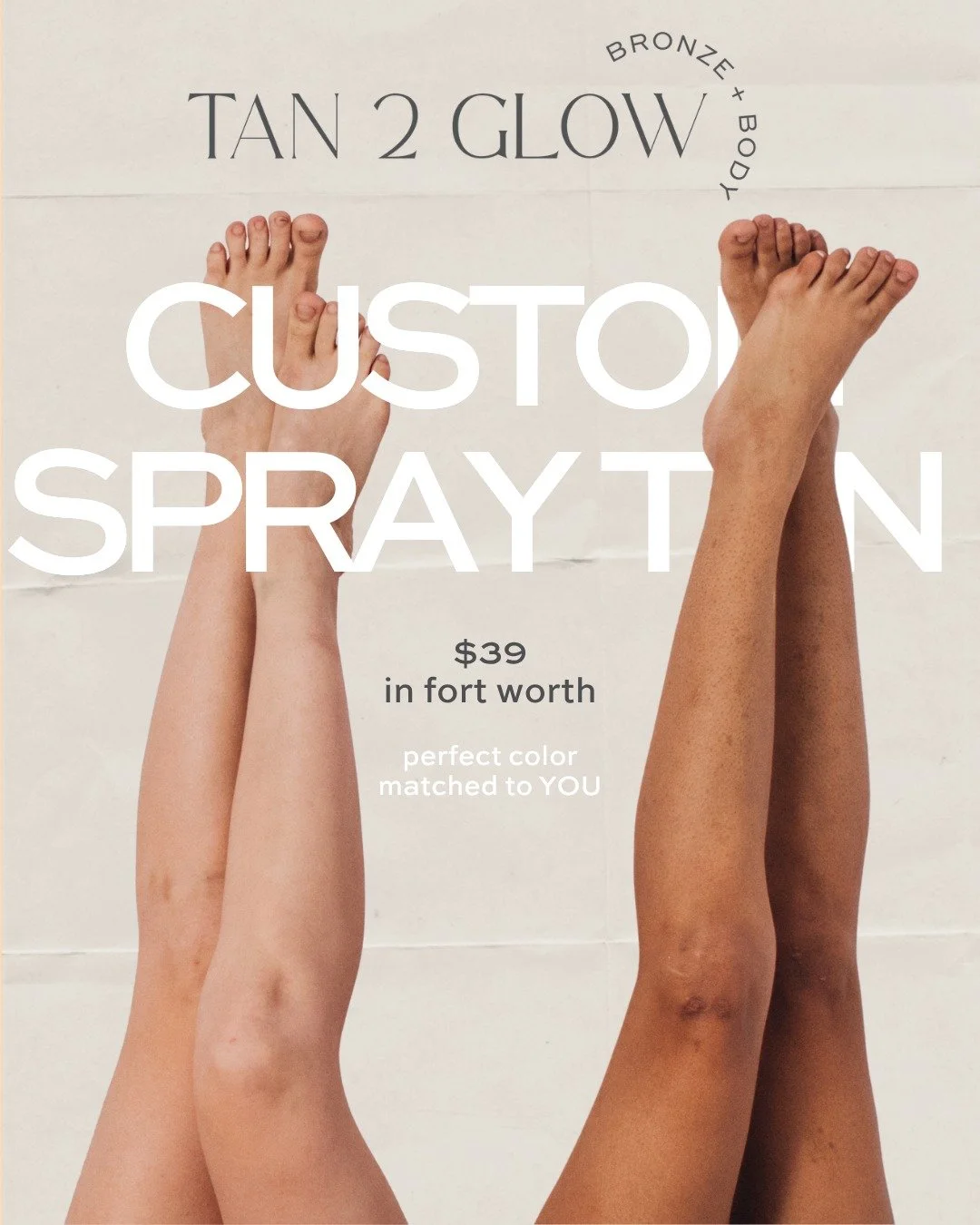 Confidence costs $39 &amp; takes 10 minutes 😉 

NEW CLIENT SPECIAL: $39 custom spray tan

We also offer:
💡 Red Light Therapy ($49/month unlimited)
🌊 Lymphatic Drainage (Body Balancer sessions)
☀️ UV Tanning (premium beds)
💛 VIP Memberships (start