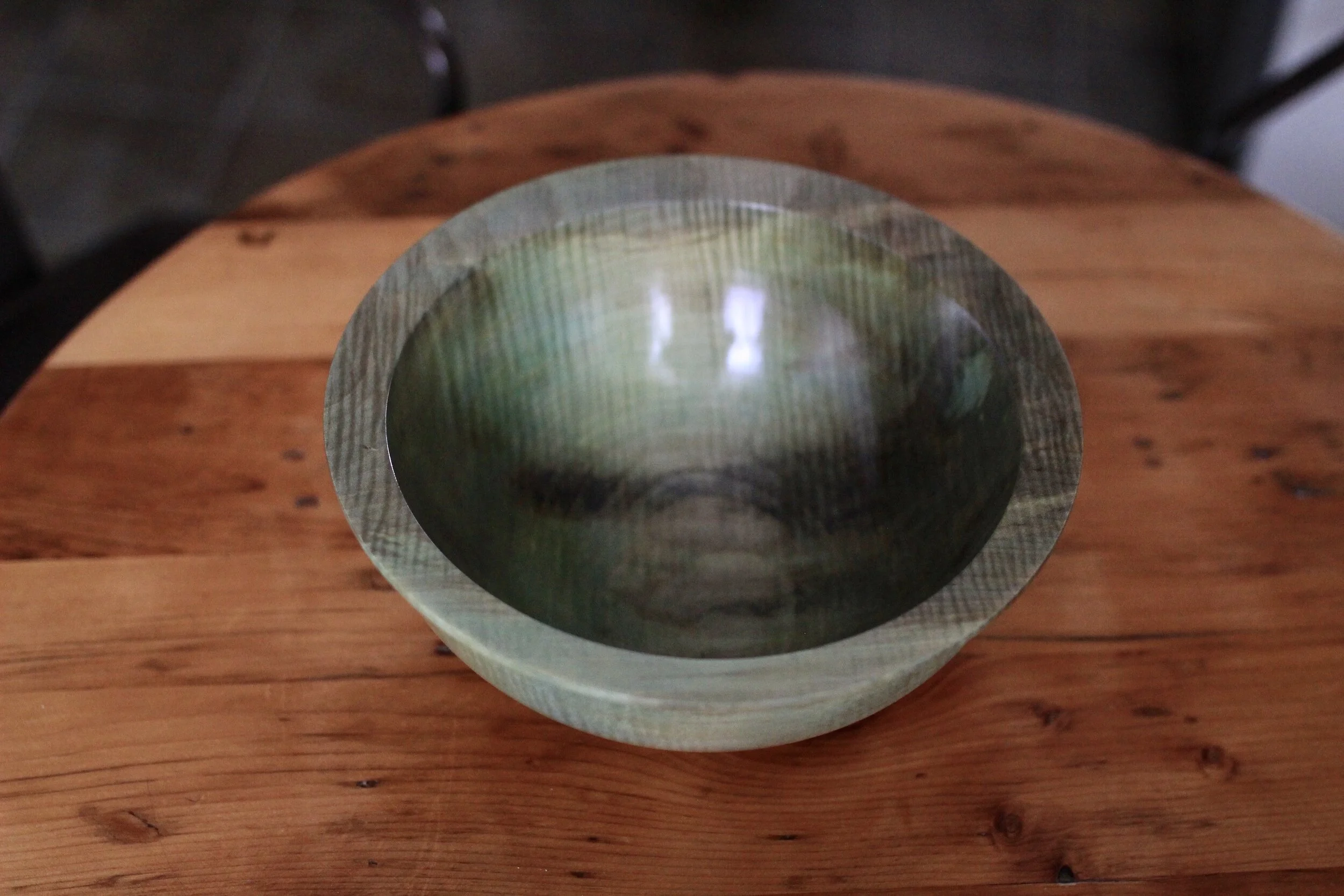 Green Wooden Bowl