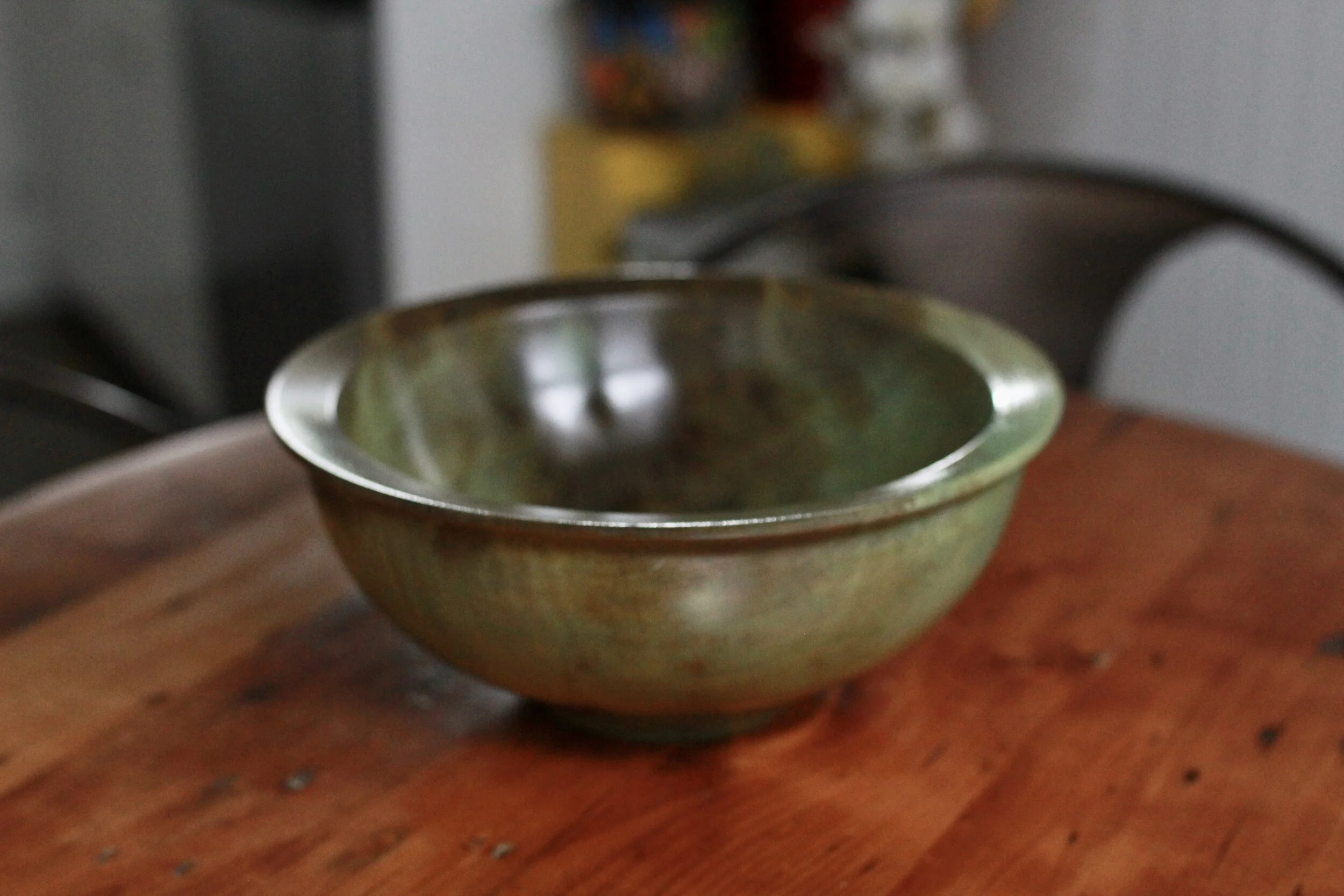 Green Wooden Bowl