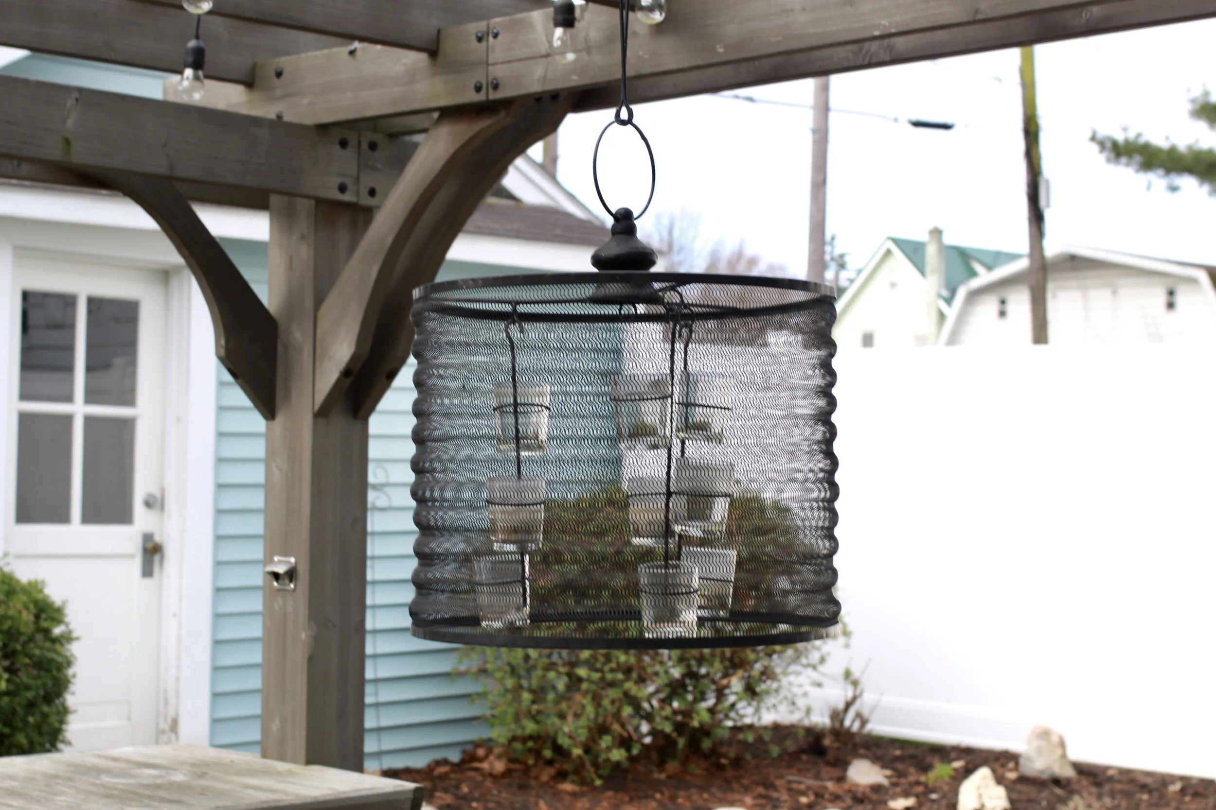 Black Metal Outdoor Chandelier