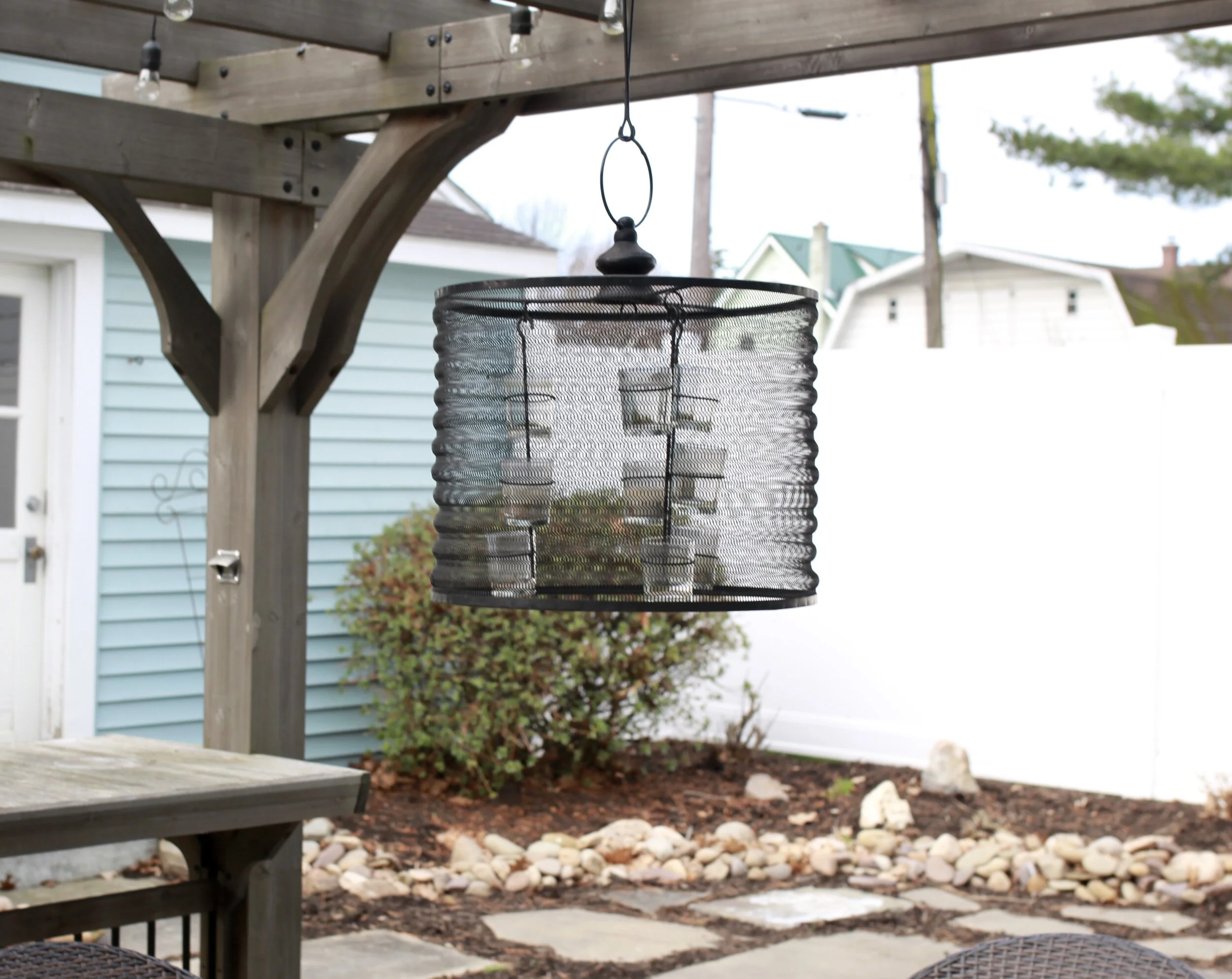 Black Metal Outdoor Chandelier