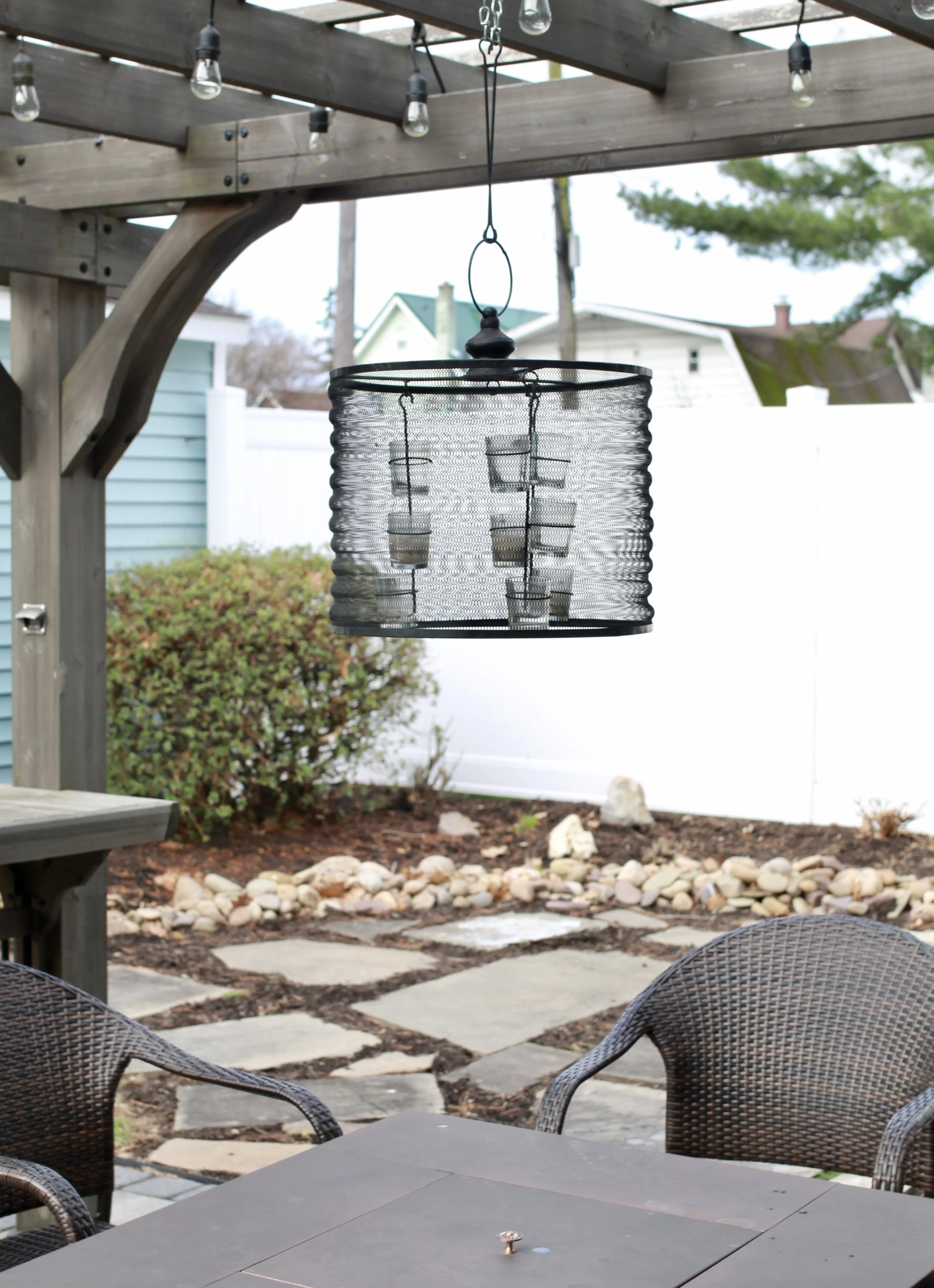 Black Metal Outdoor Chandelier