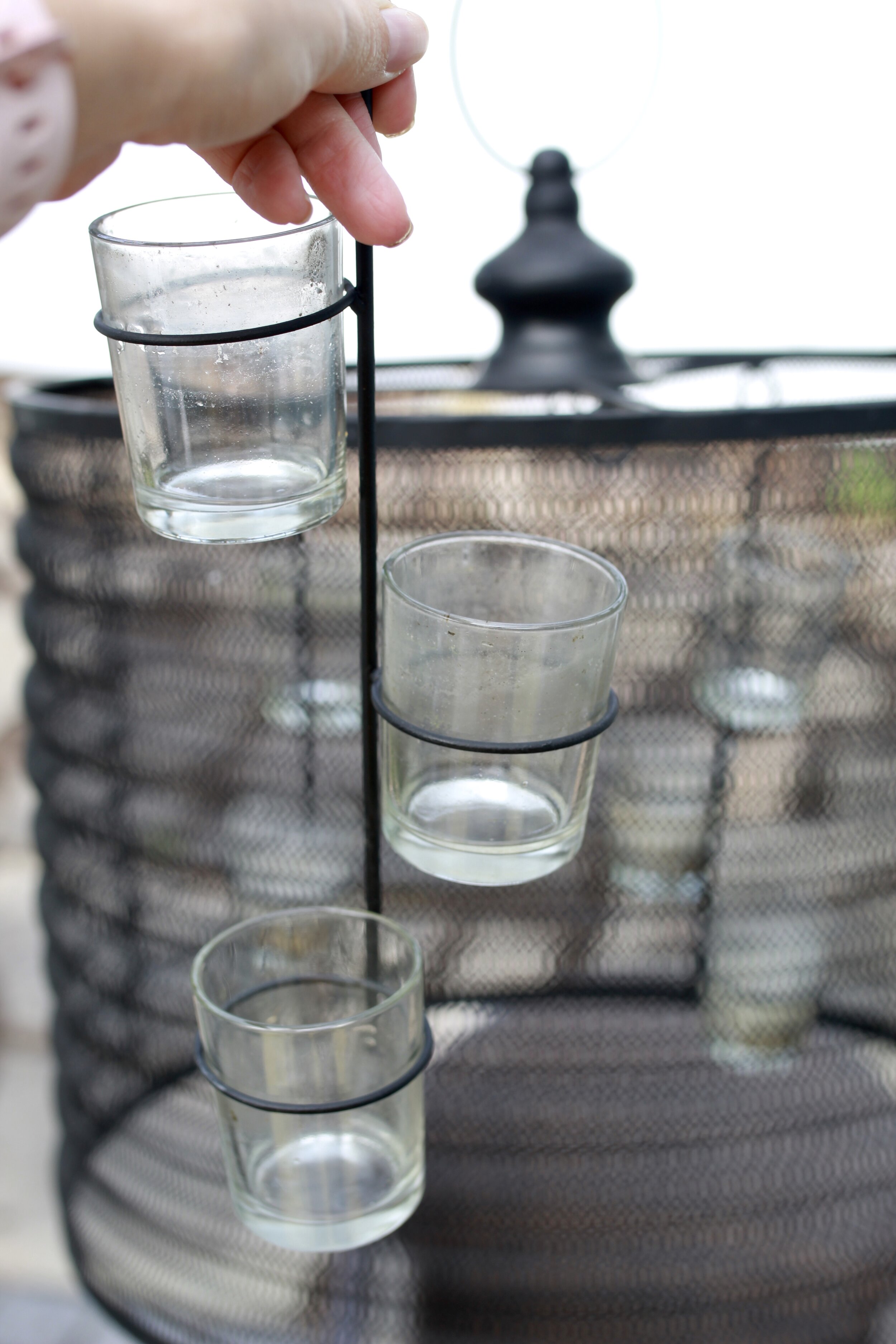 Black Metal Outdoor Chandelier