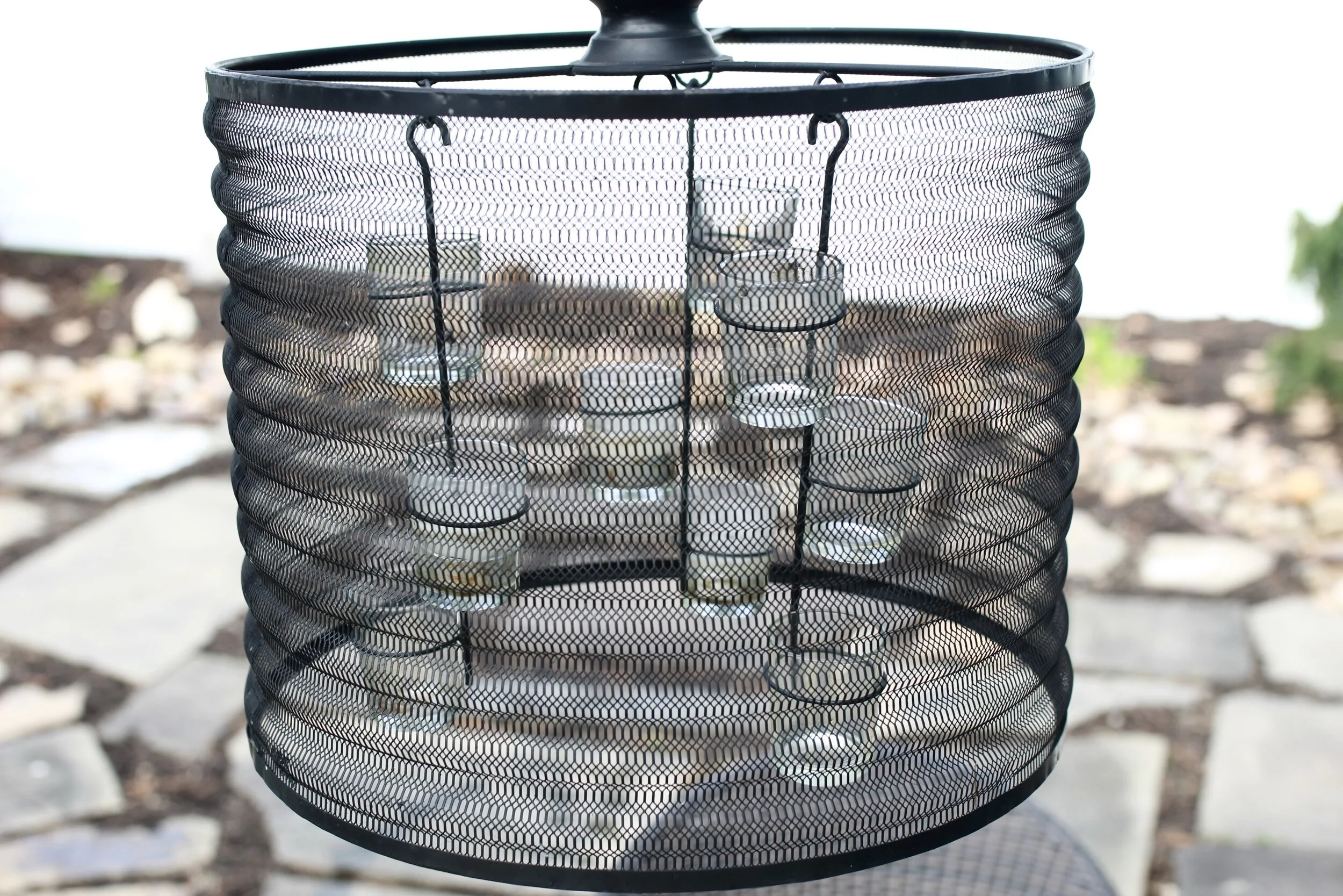Black Metal Outdoor Chandelier