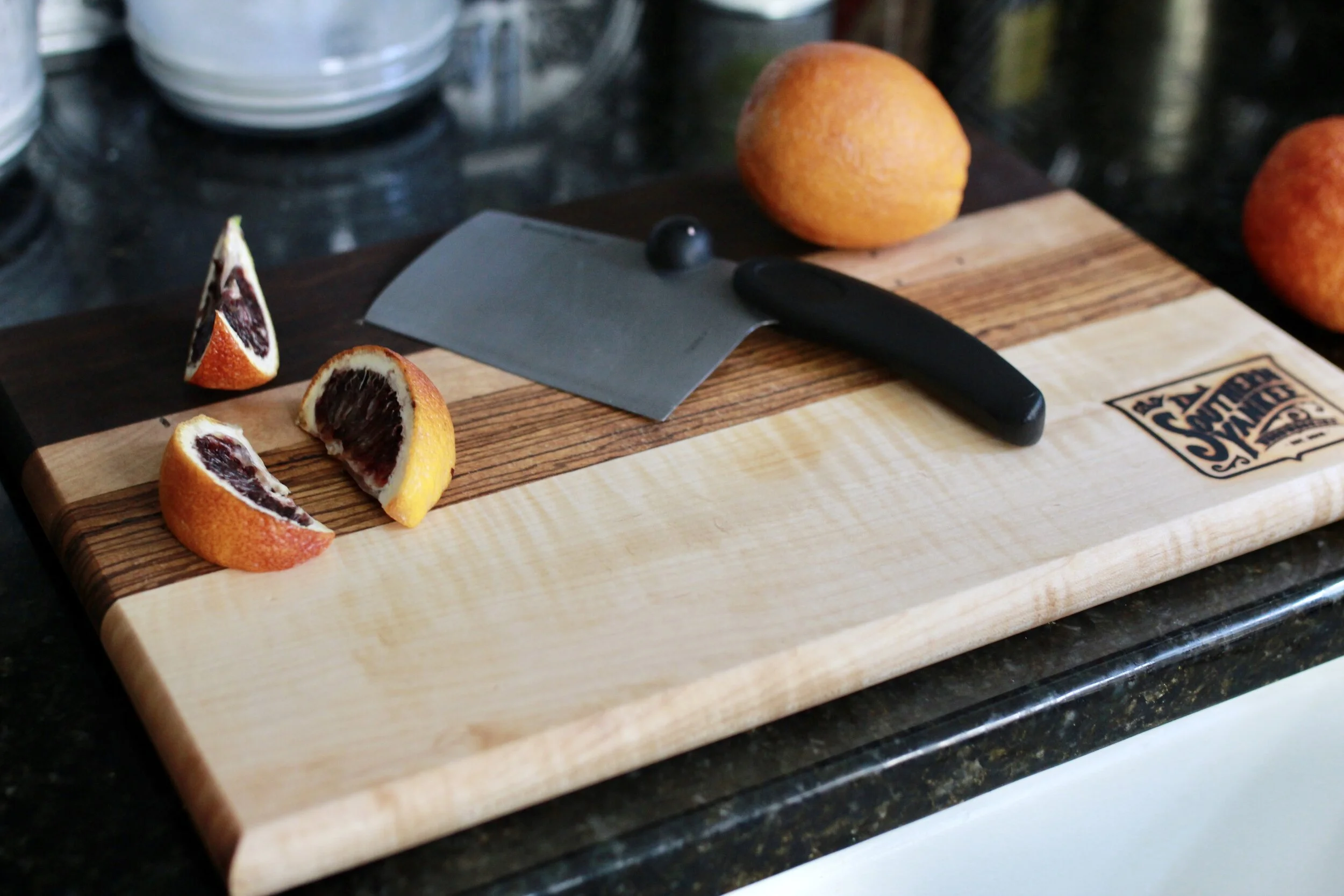 Medium Handmade Striped Cutting board