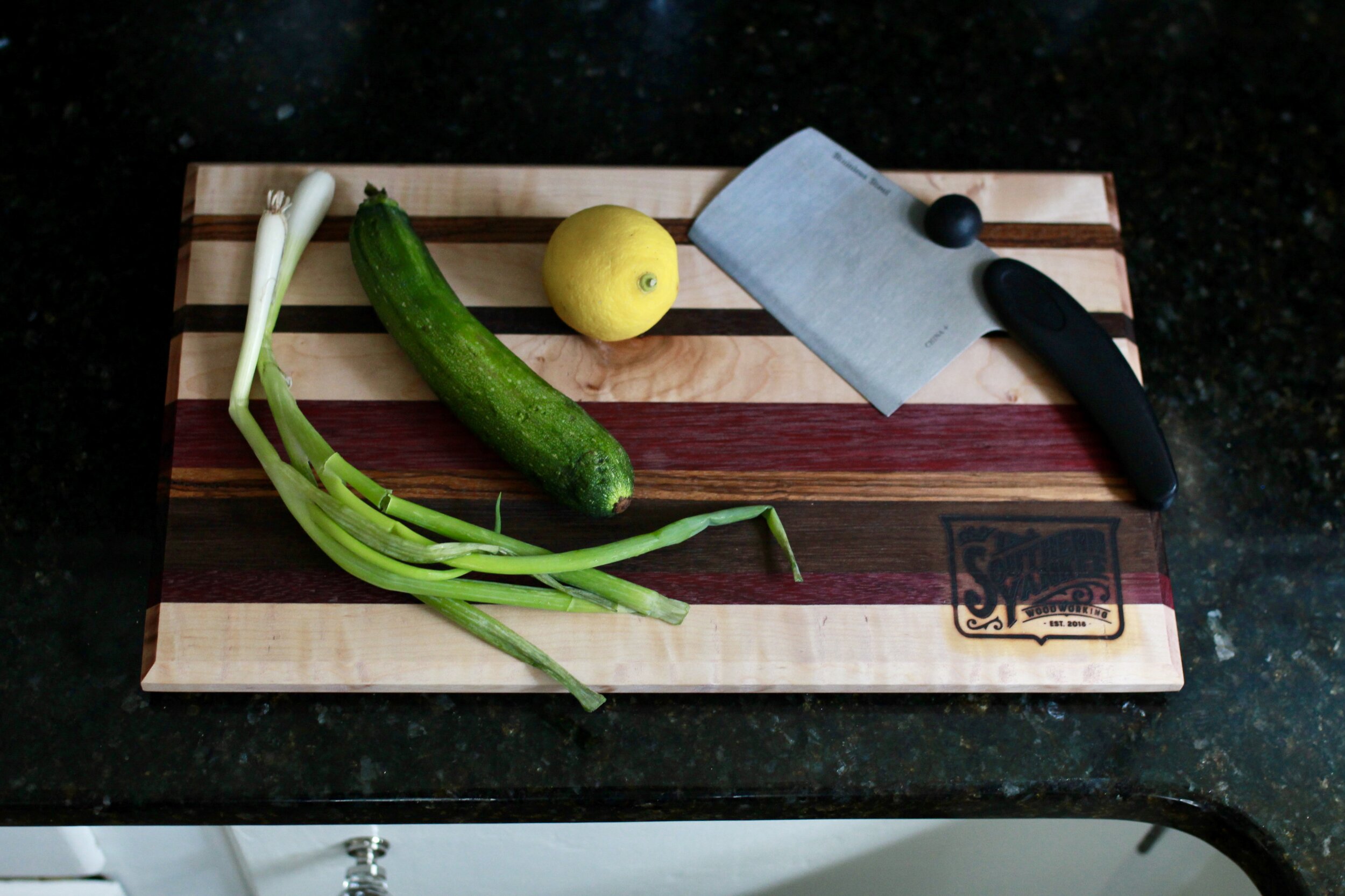 Medium Handmade Striped Cutting Board