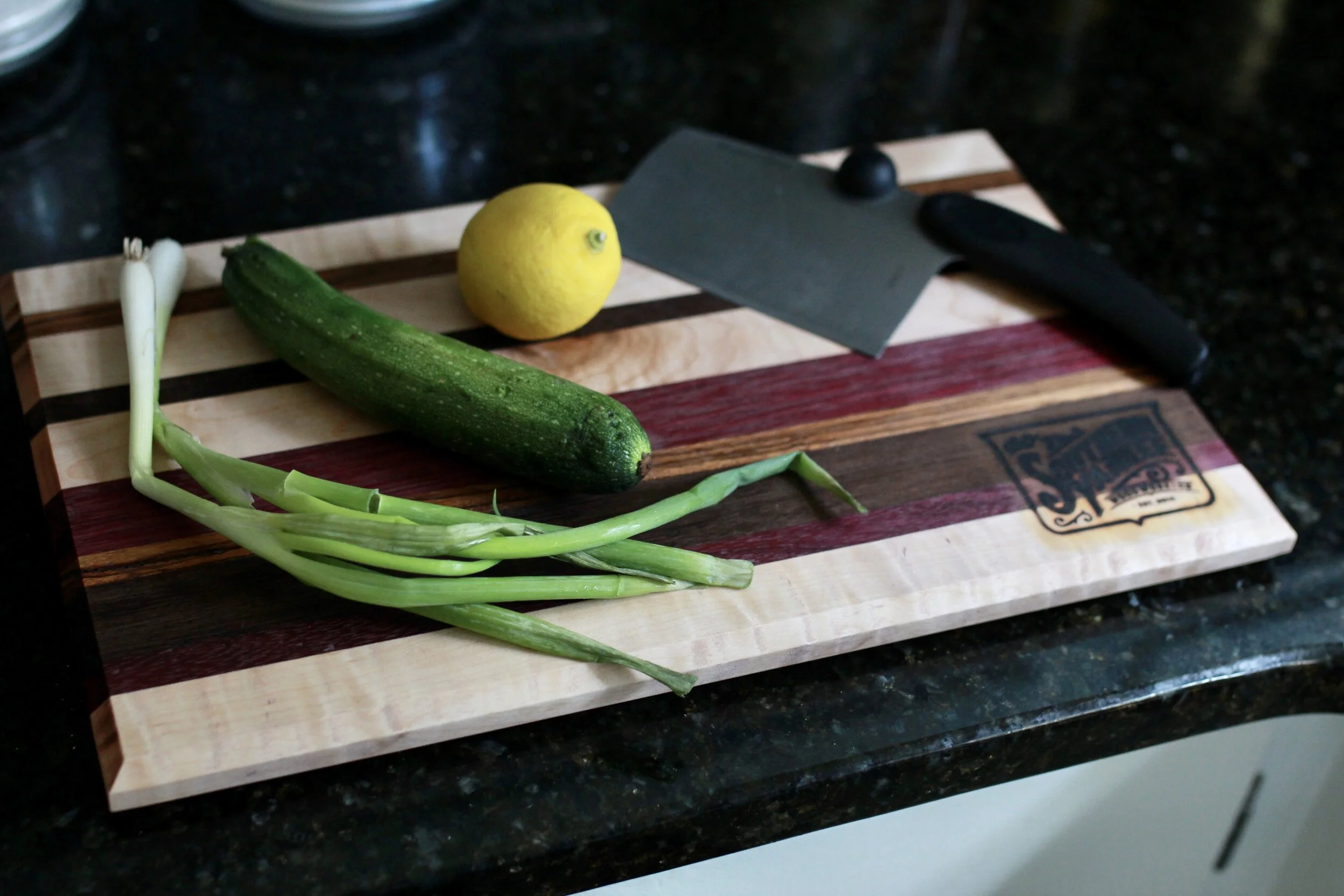 Medium Handmade Striped Cutting Board