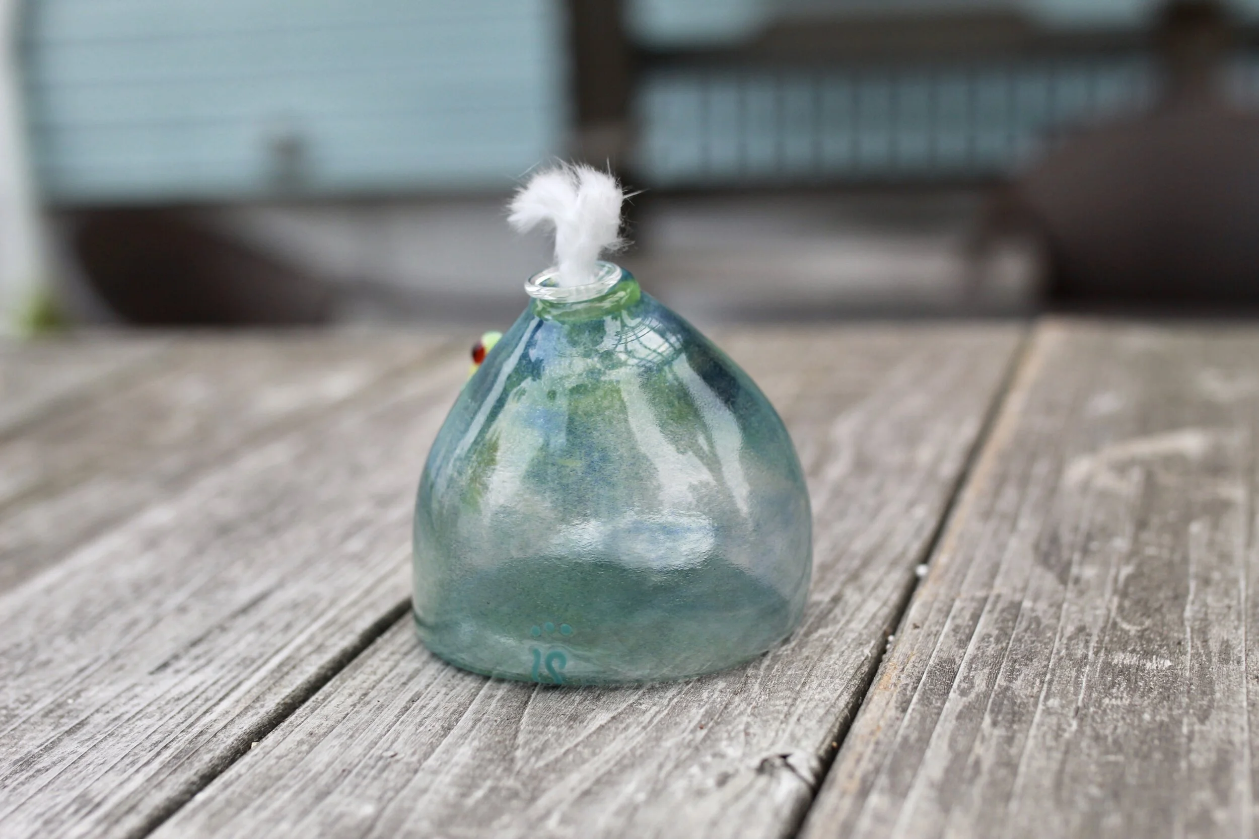 Handmade Glass Frog Candle