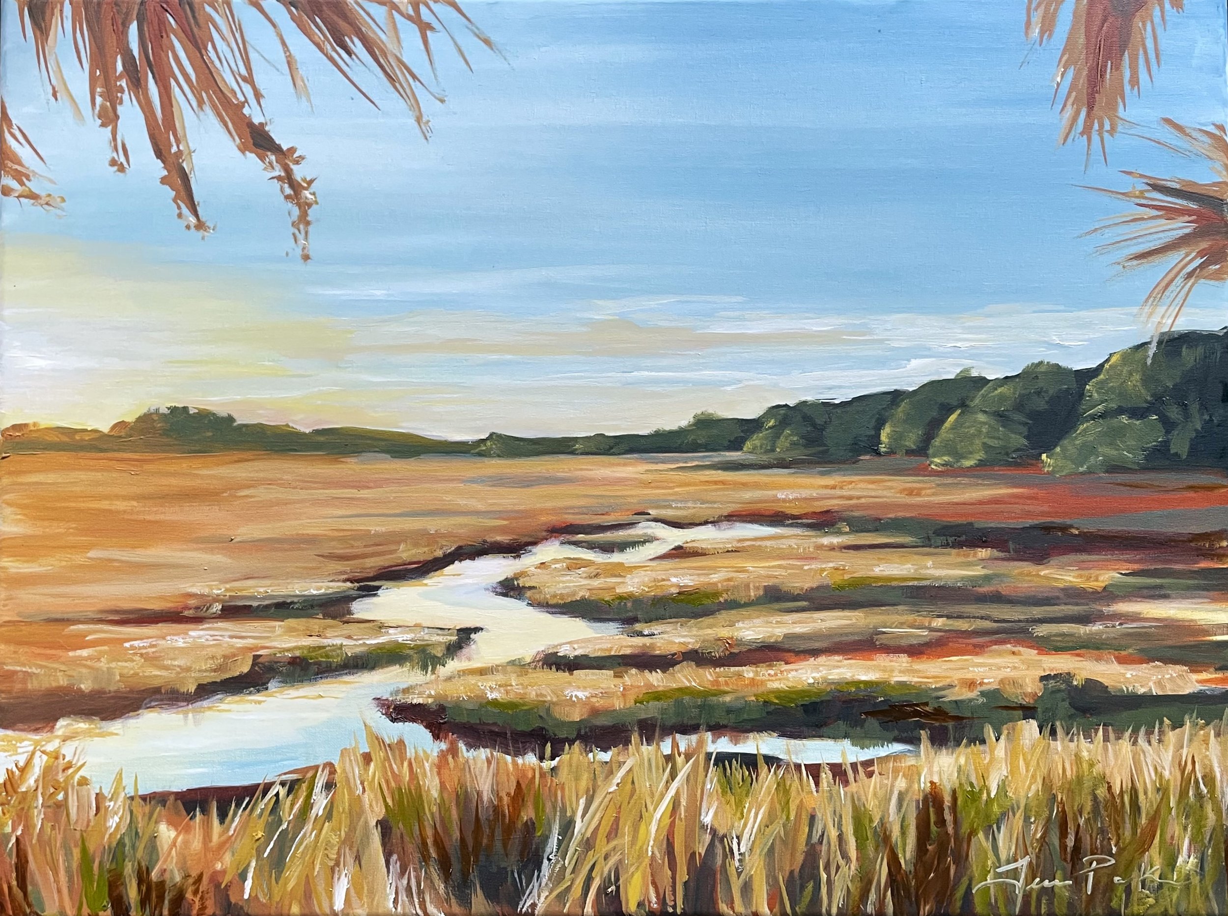 "Golden Ossabaw Marsh" Tessa Parker, 2022. Oil on canvas.