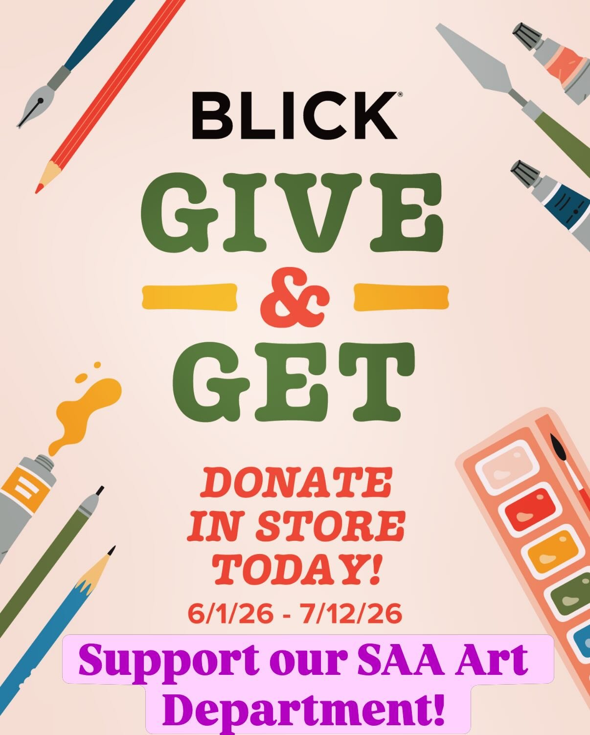 All donations go straight to our SAA art program! Thank you so much for supporting me as I venture on my artistic journey. Here is a way to support the arts for my younger budding artists and provide materials for creative development in our local cl