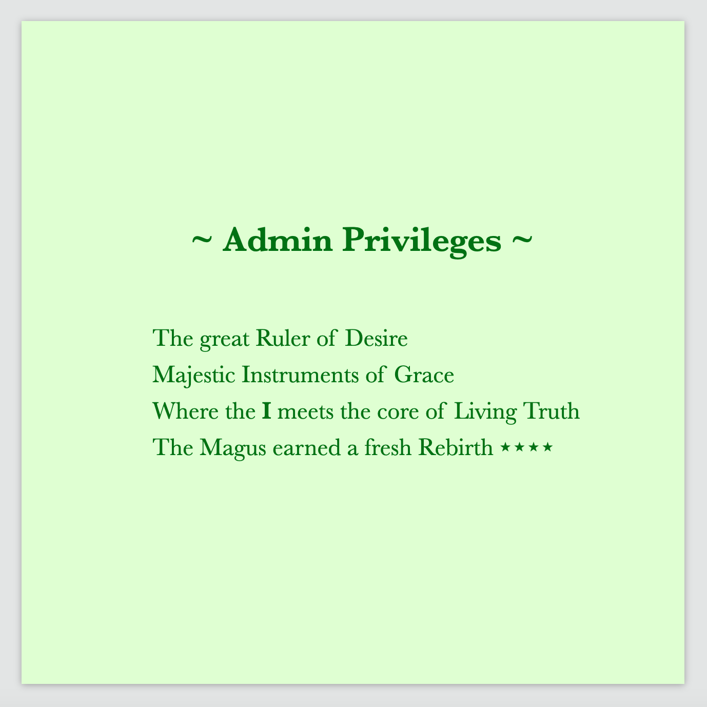 A poem by Cintia Detre / Cynthia Detre titled ‘Admin Privileges’