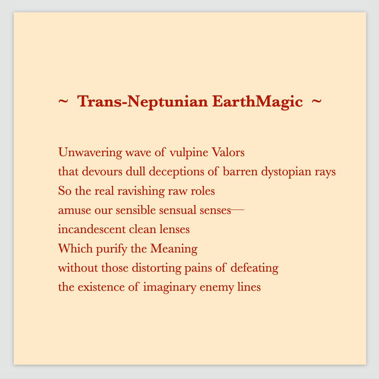 A poem by Cintia Detre / Cynthia Detre titled 'Trans-Neptunian EarthMagic’