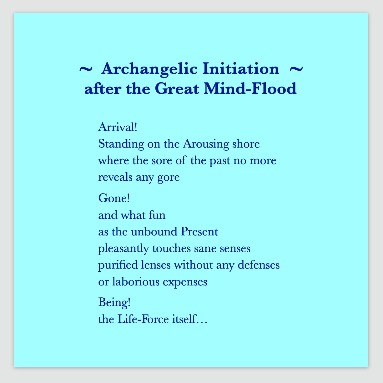 A poem by Cintia Detre / Cynthia Detre titled ‘Archangelic Initiation after the Great Mind-Flood’