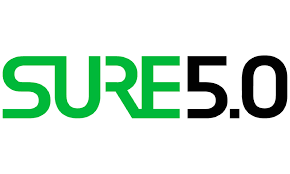 SURE 5.0 logo with the word “SURE” in green followed by “5.0” in black.