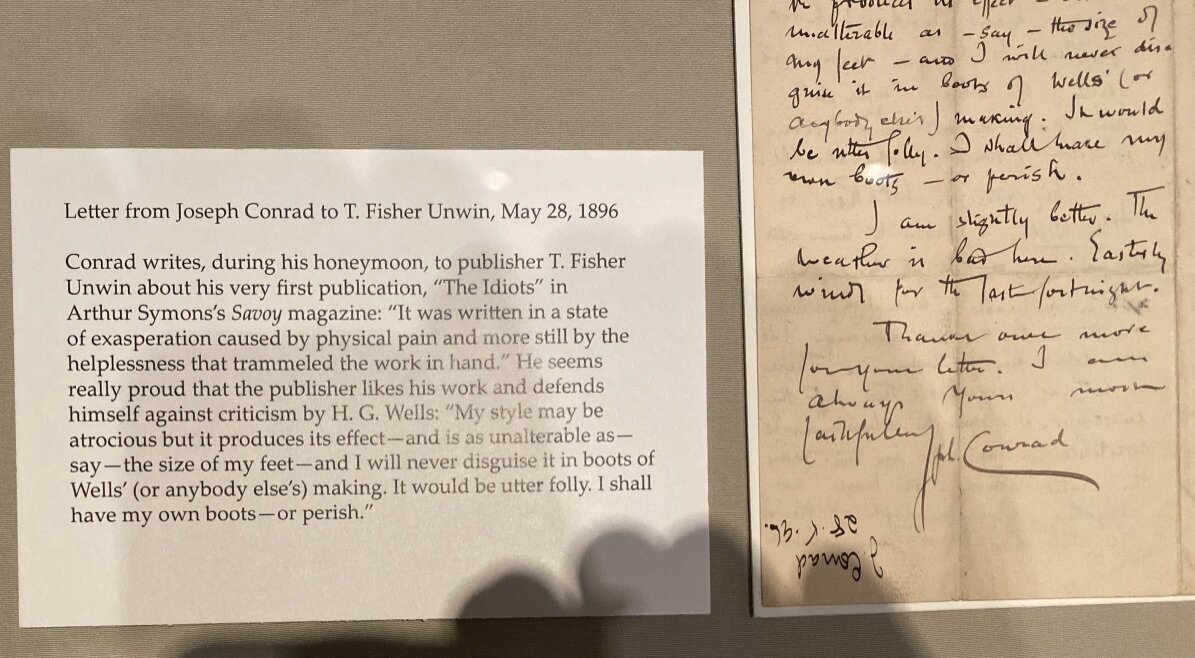 Letter from Joseph Conrad to his publisher, written on his honeymoon