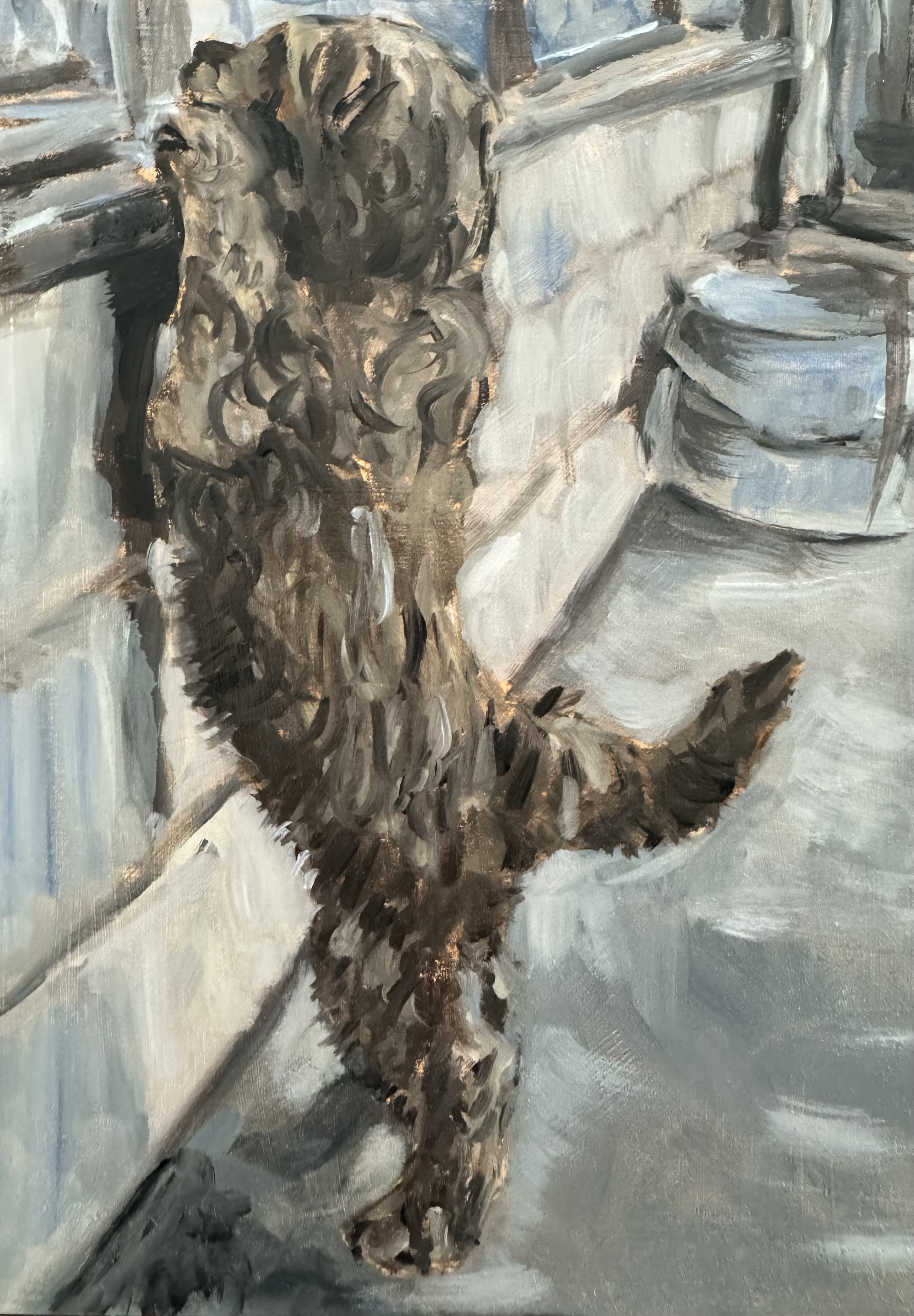Roman puppy 7“ x 5“ oil on wood panel.jpg