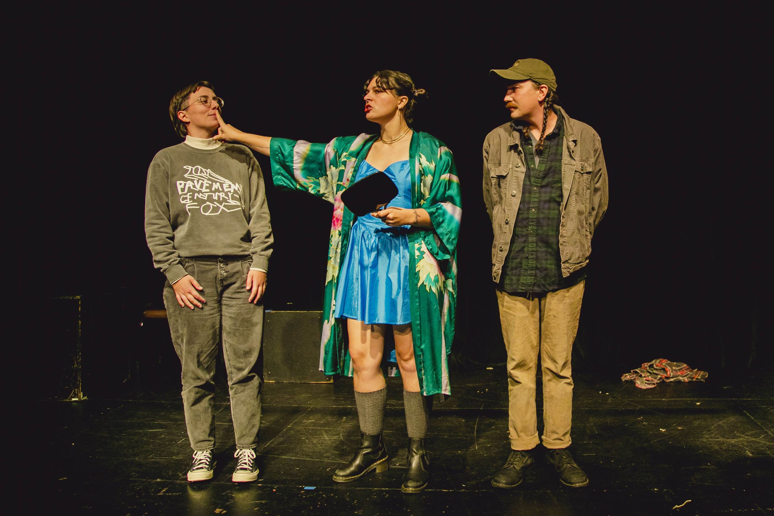 L to R: Shaina Wagner, Andie Patterson, Willie Caldwell, in "Love Life 2: To Love or Not 2 Love, A Gay Fantasia on National Themes, part 1: Live Laugh Love Life"