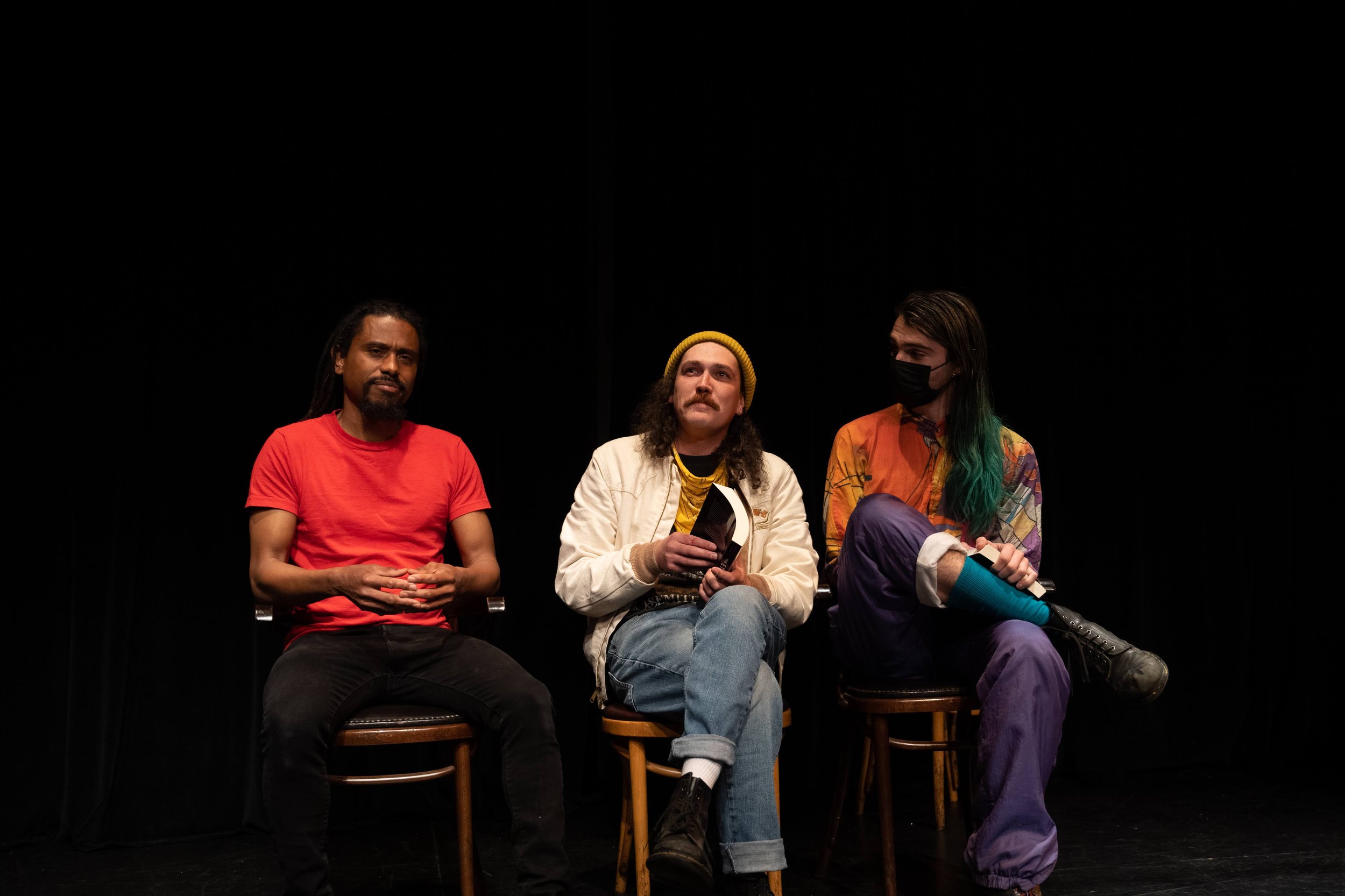 L to R: Benni Baker, Willie Caldwell, audience member, in "The Ethical Slut Book Club"