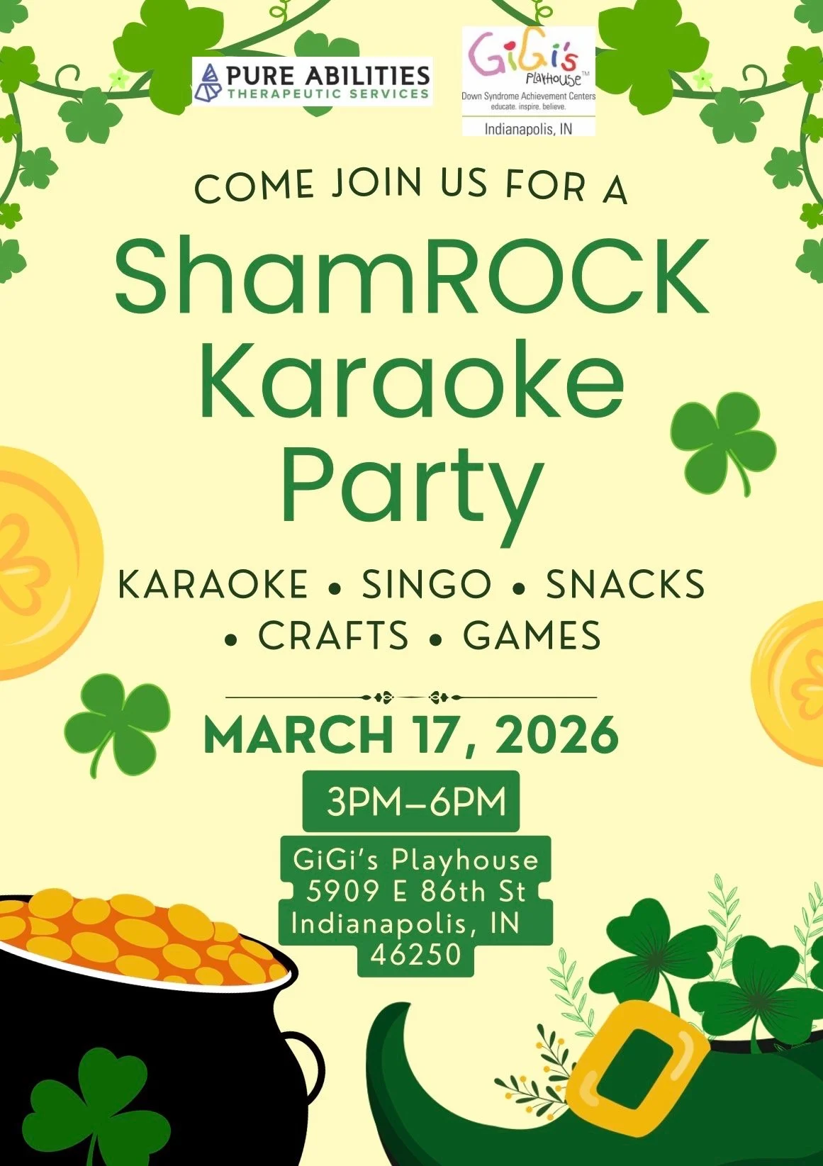 PA x GiGi's Playhouse Indy ShamROCK Karaoke! 🎤 ☘️ 