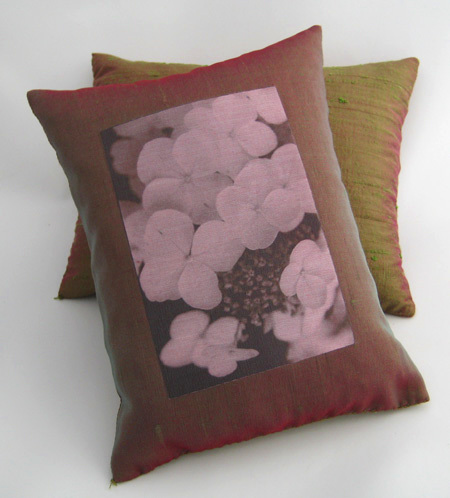 Green Pink Hydrangea Dream Pillow