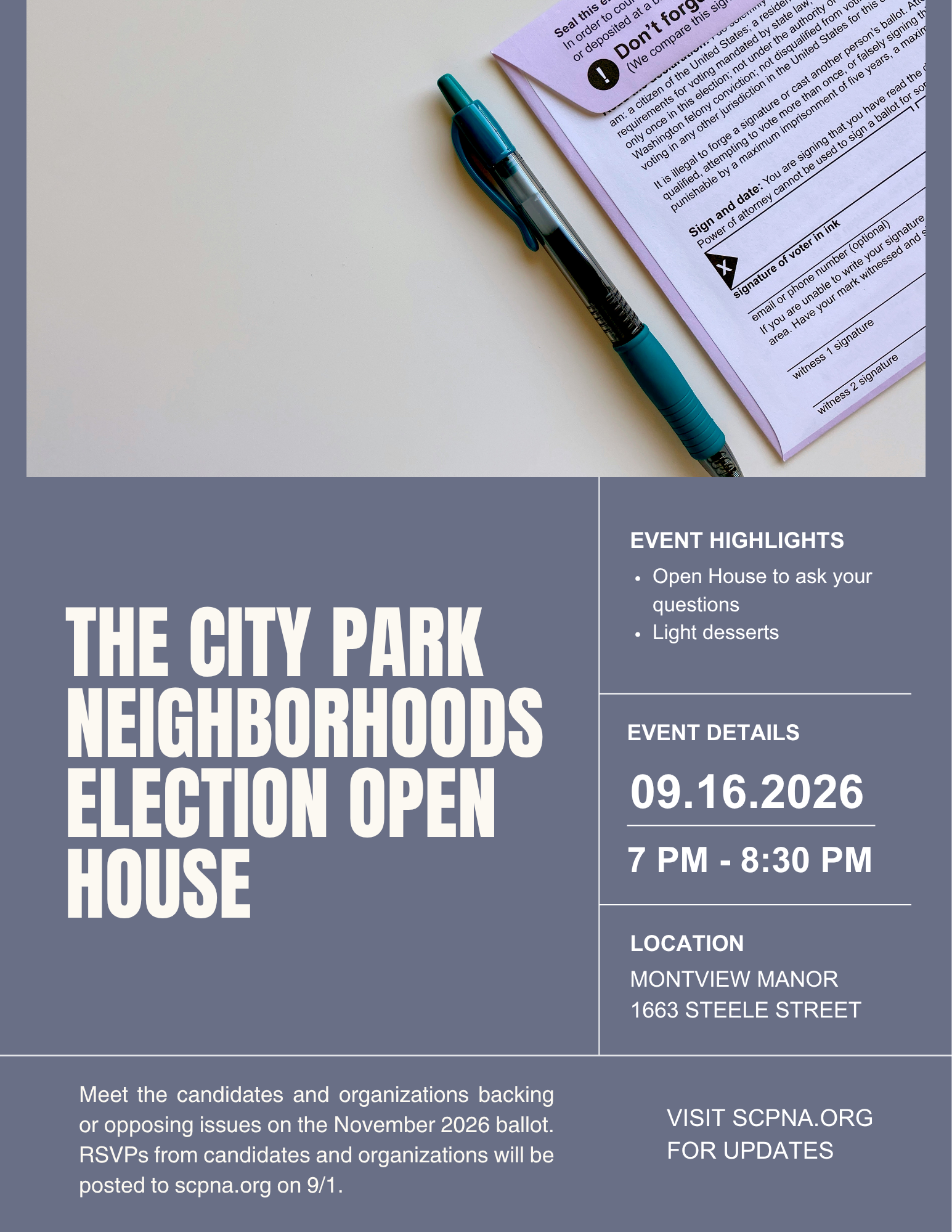 City Park Neighborhoods Election Open House