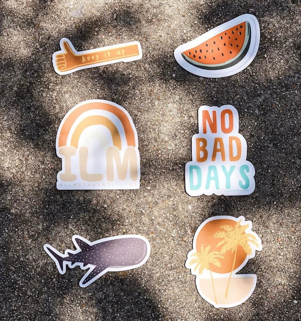 Since we passed these stickers stickers out during the summer, we wanted them to be colorful and fun. We also gave these out during move-in. I love the fact that these sticker designs turned out in such a cohesive fashion!
