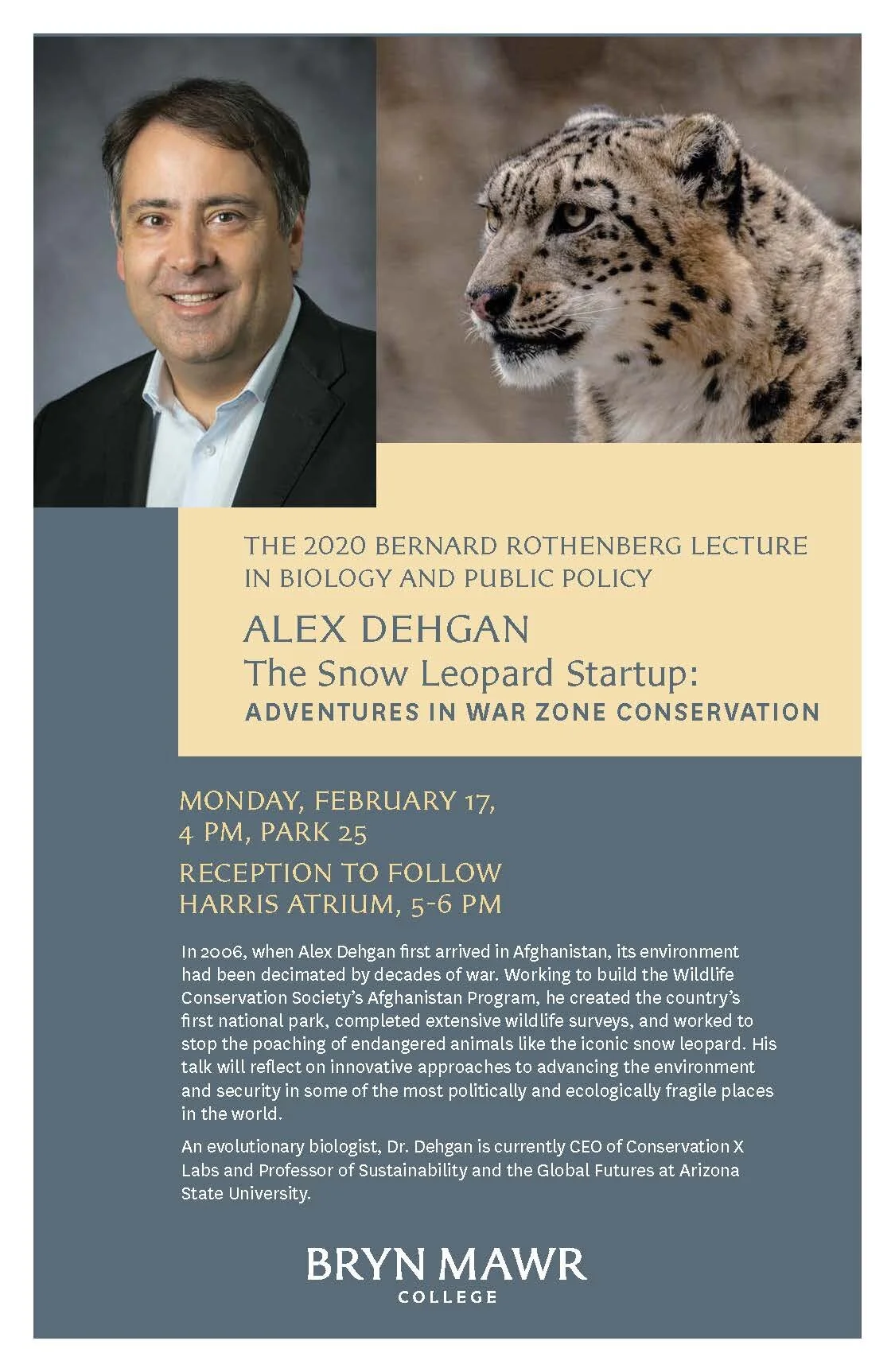 The Bernard K. Rothenberg Lecture in Biology and Public Policy, Bryn Mawr University
