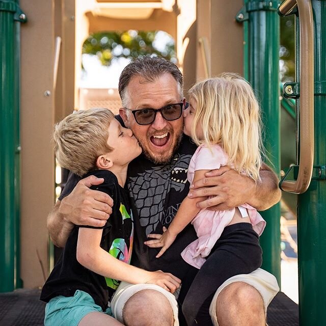 So many hugs and kisses to this dad right here! My husband is an amazing father who smothers our family with love and support. We are so thankful for him every day. Happy Father&rsquo;s Day to all the dads out there!