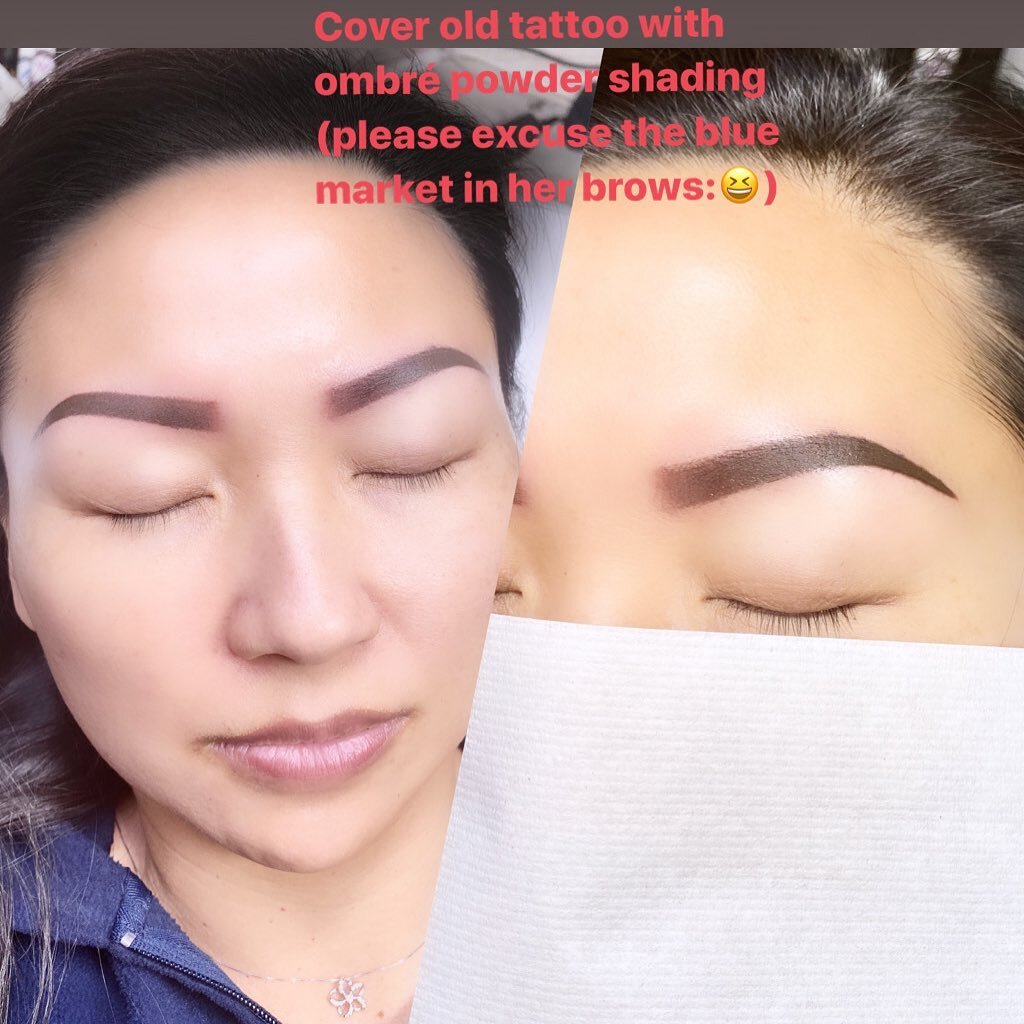 Ombr&eacute; powder shading brows 
#ombrebrows #ombrepowderbrows #ombrepowdershading #semipermanentmakeup #pmuartist #pmuartist #semipermanentbrows #browshaping #browsonfleek #browsonpoint #browson #coveruptattoo #tattoo #tattooartist #brows #browspe