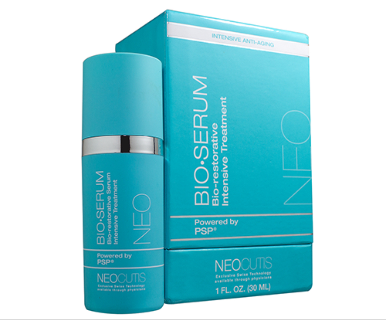  Before and after photos display the effects of the Neocutis skin care line. 