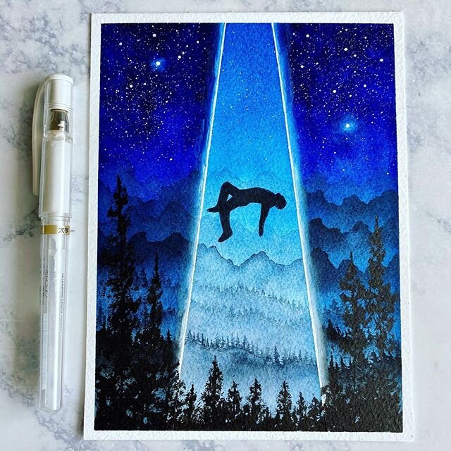 Here is the finished abduction mini painting from the other day, let me know what you think! 👽