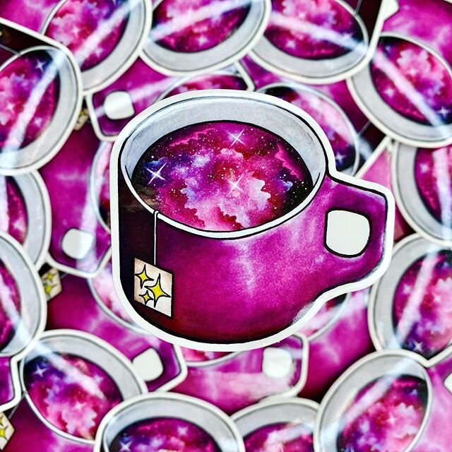 New Cosmic Tea vinyl stickers 💕✨ @stickerapp